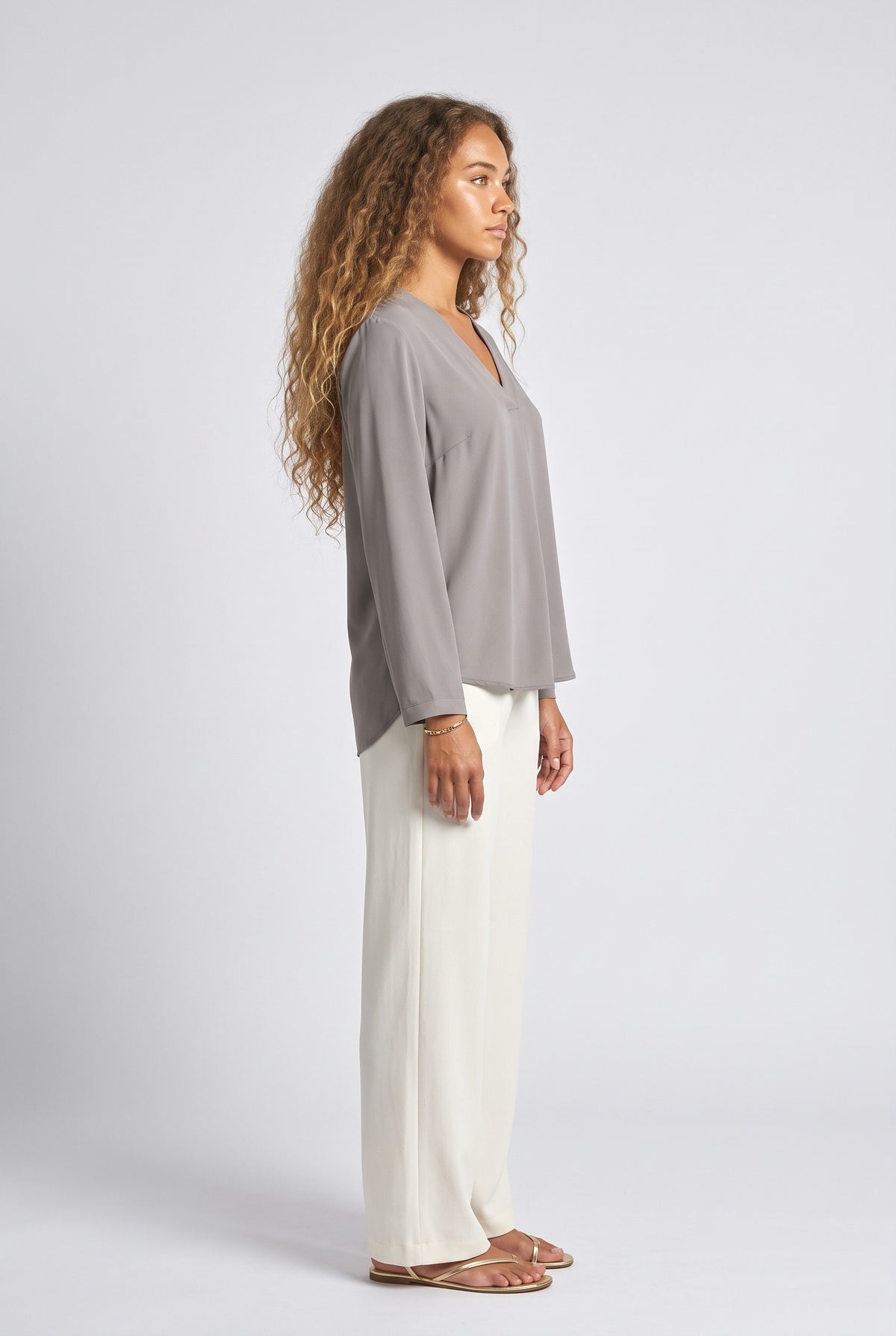 V-Neck Relaxed Blouse, back view
