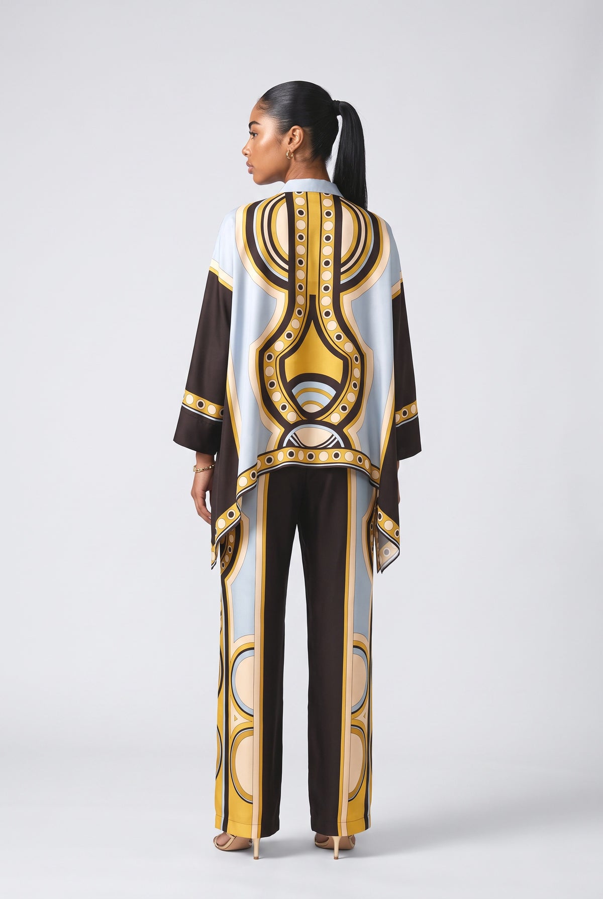 Multicolor Geometric Outfit Set, back view