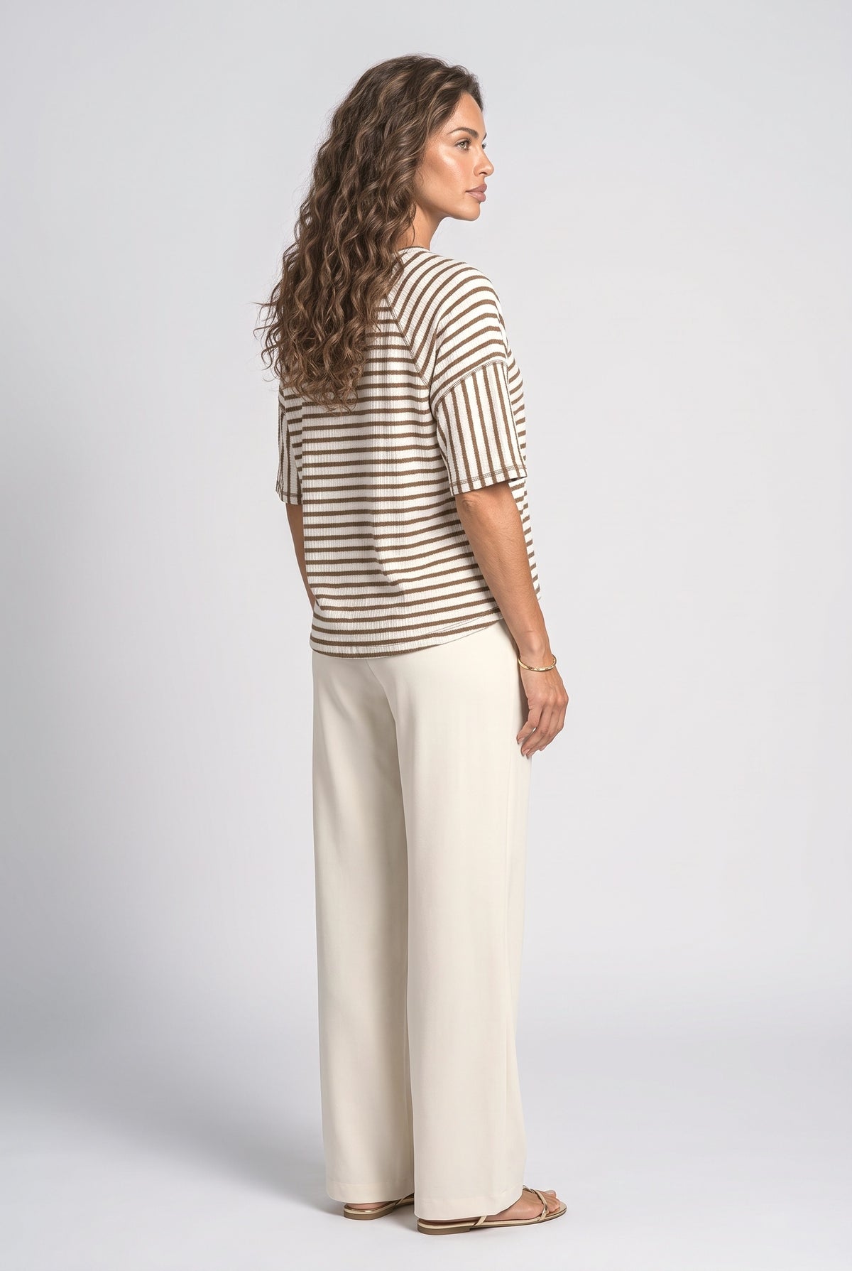 Striped T Shirt Women, back view