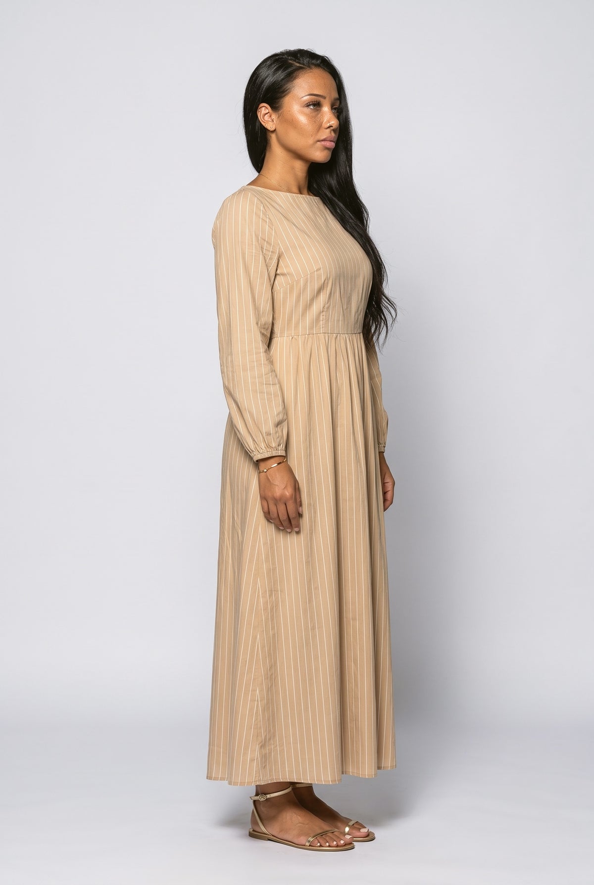 Pleated Maxi Dress, back view