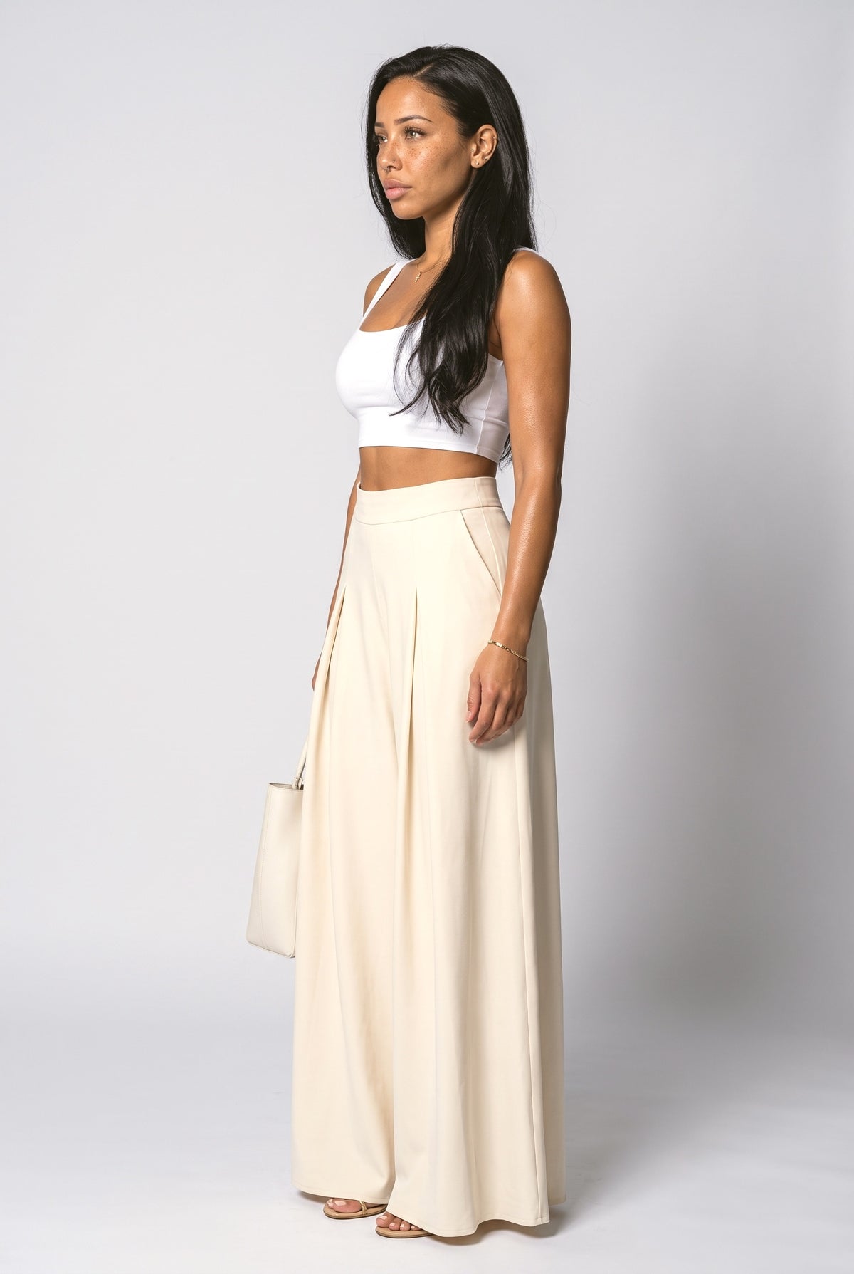 Pleated Wide Leg Pants, back view