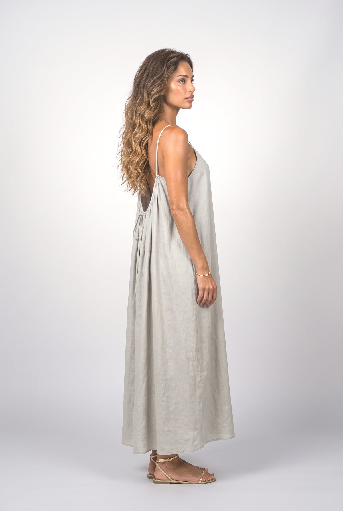 Backless Flowy Maxi Dress, back view