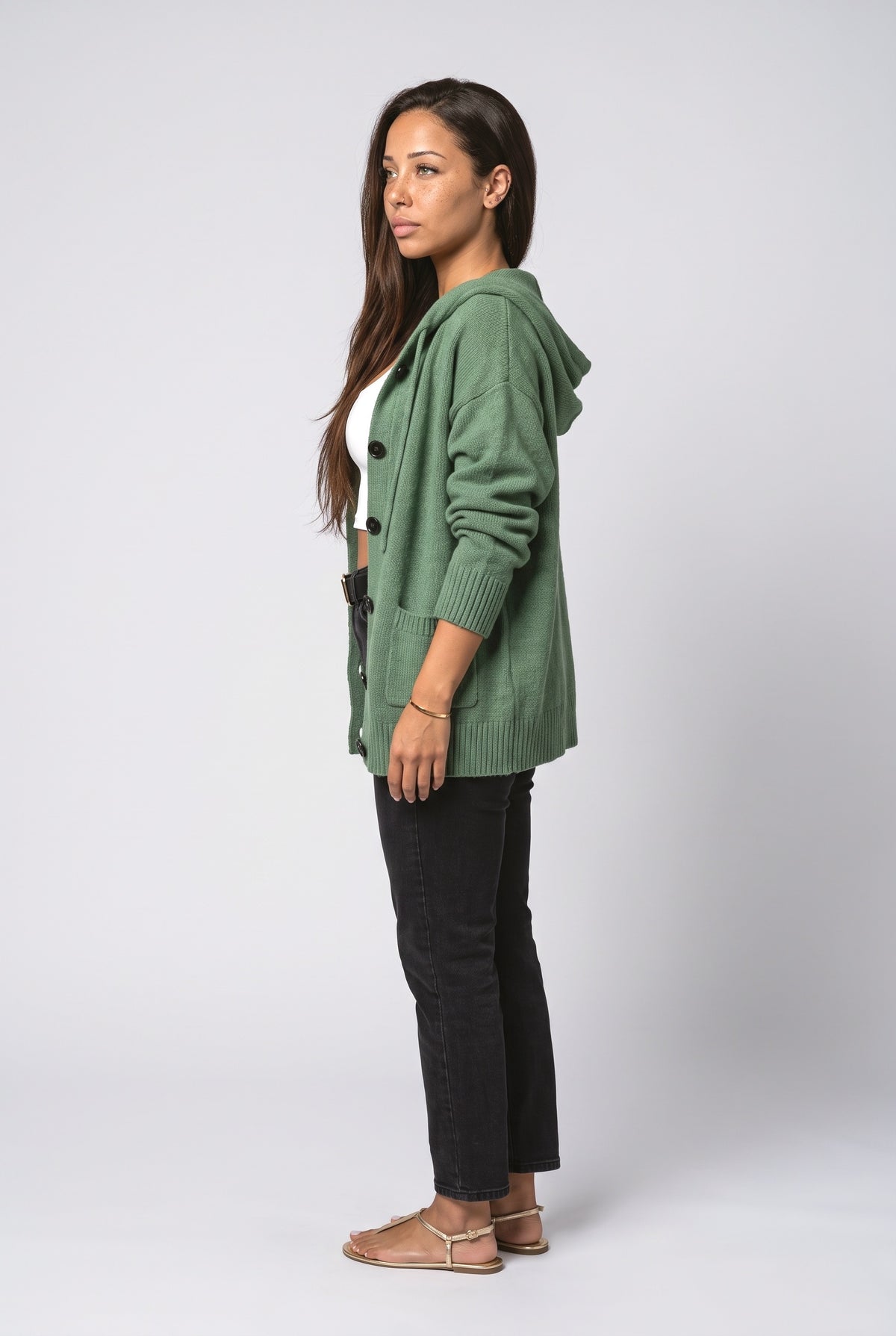 Oversized Knit Cardigan, back view