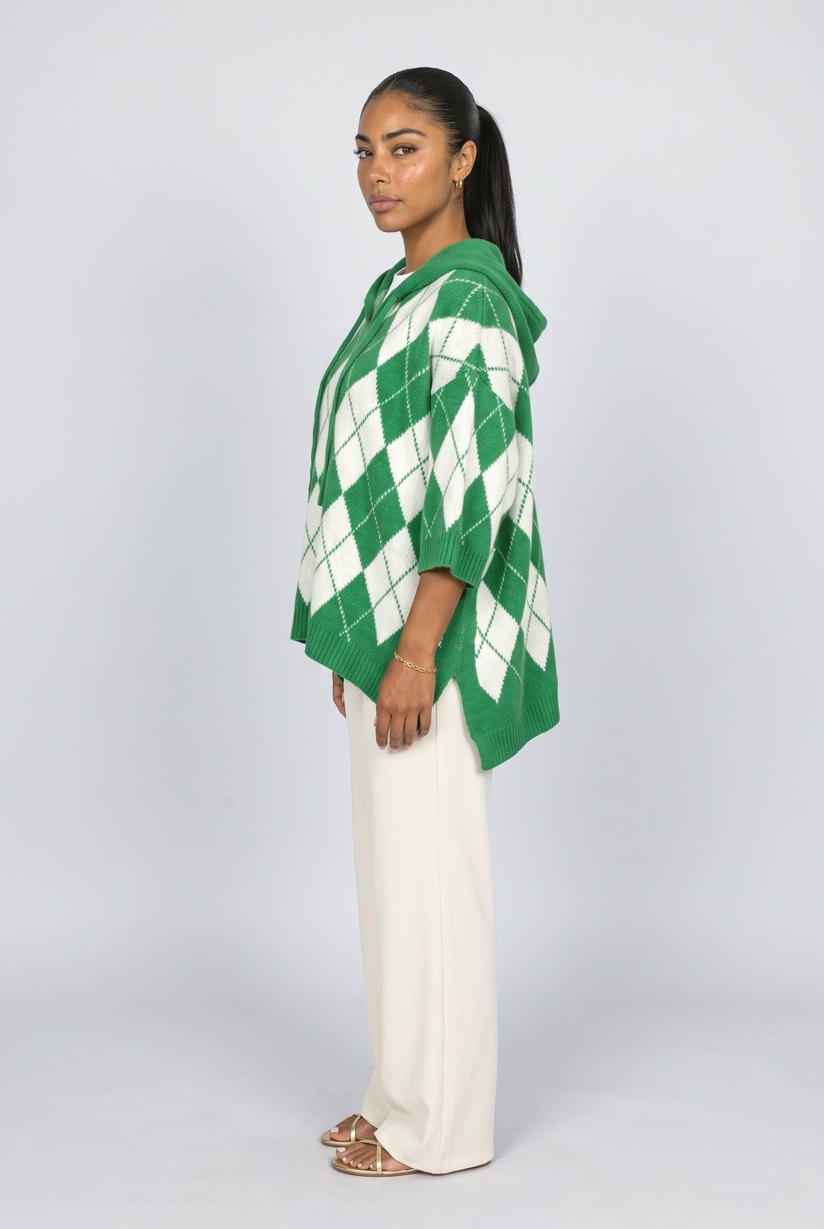 Batwing Sleeve Pullover Sweater, back view