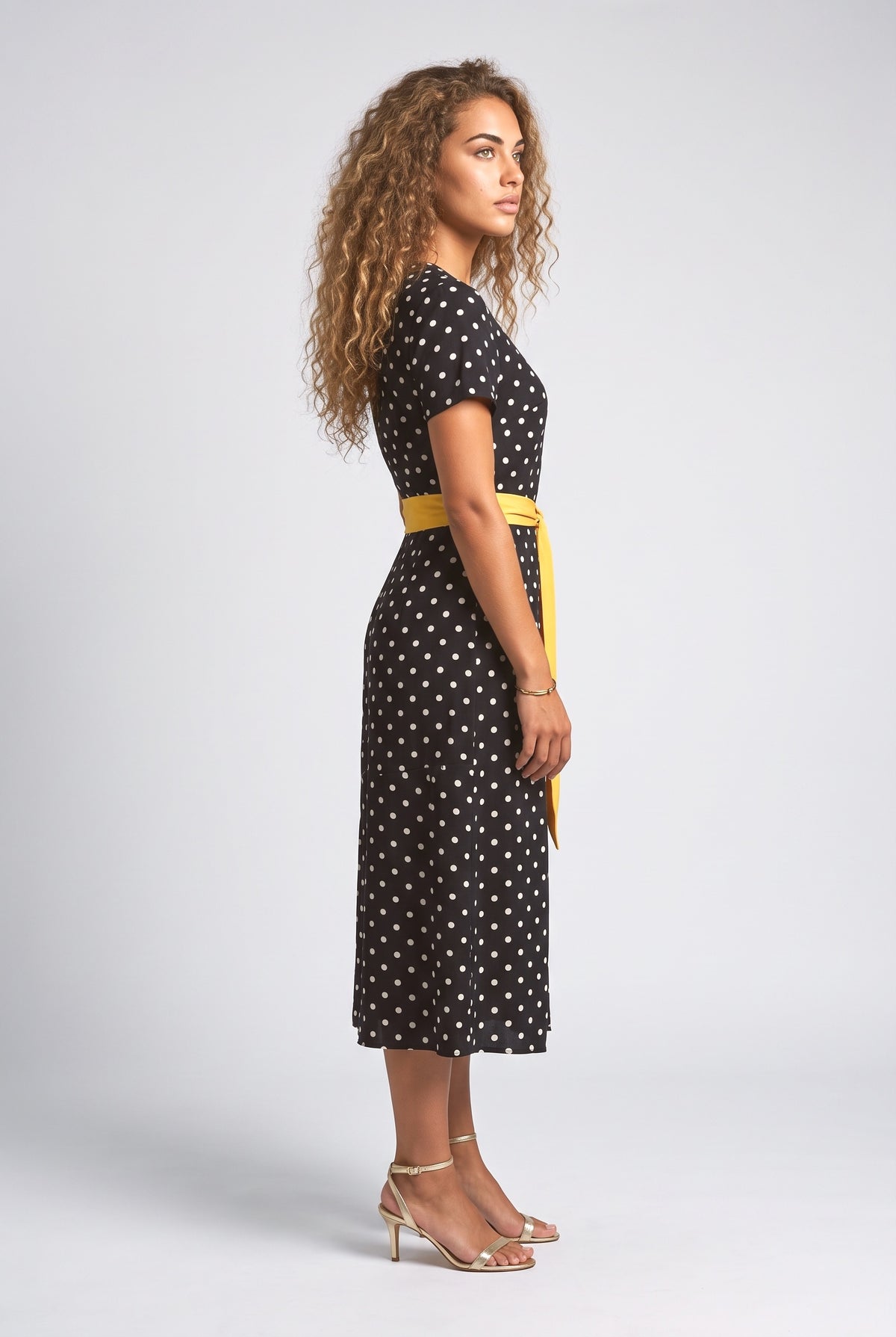 Polka Dot Midi Dress, back view