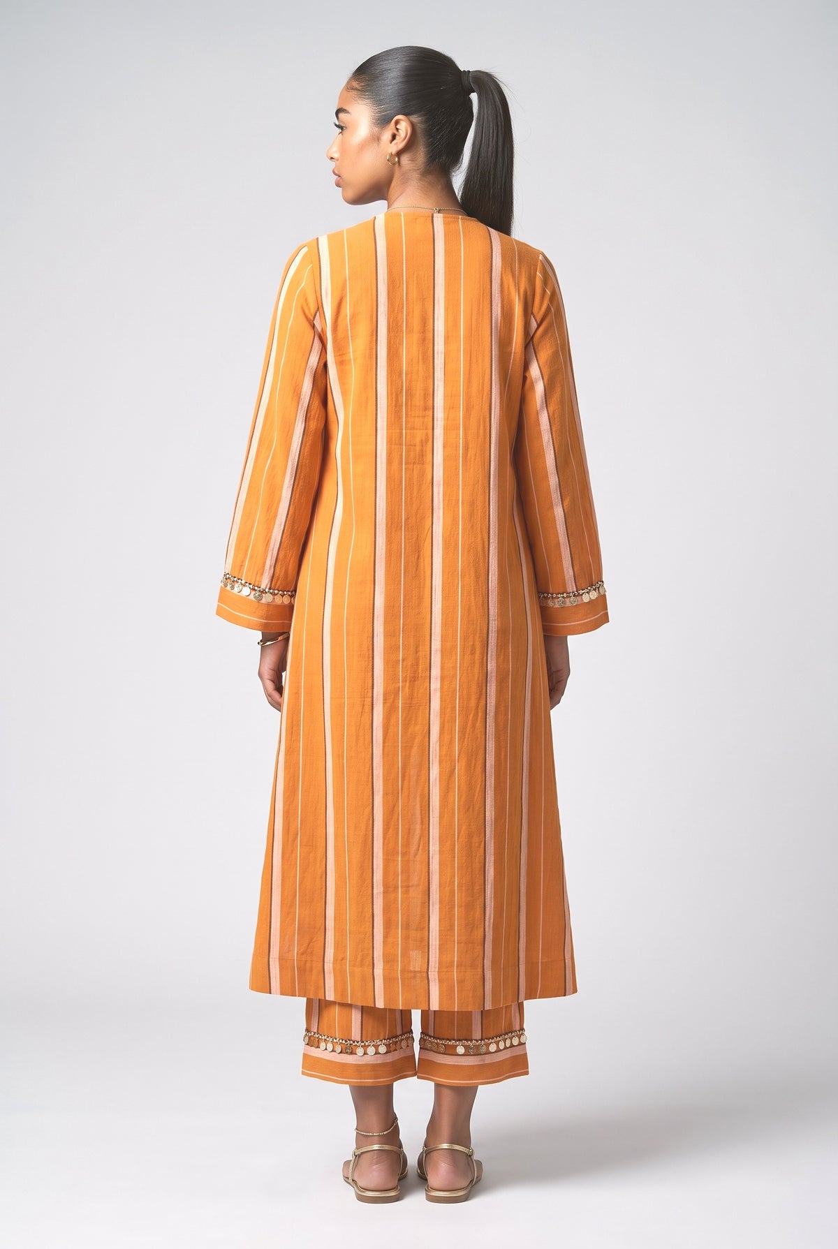 Striped Lace Outfit Set, back view