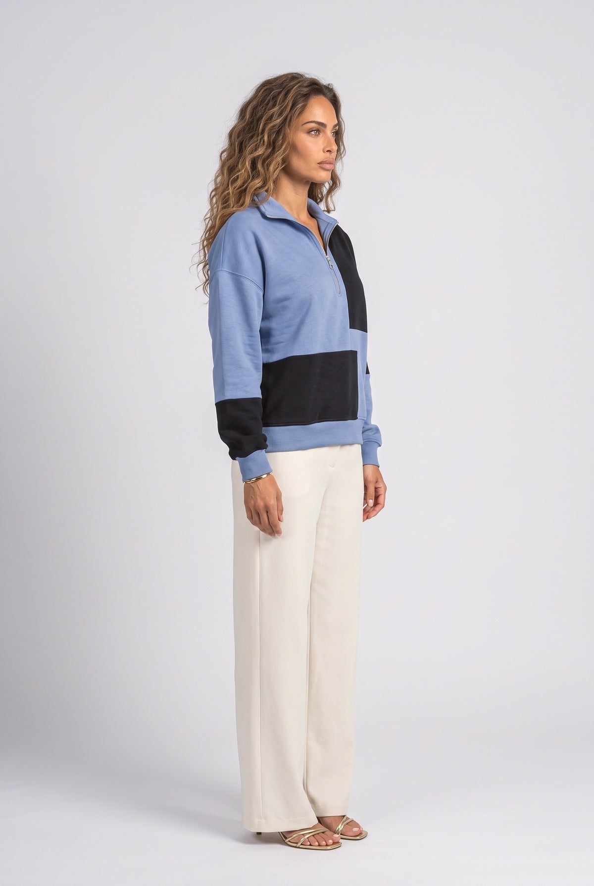 Blue Plaid Sweatshirt, back view