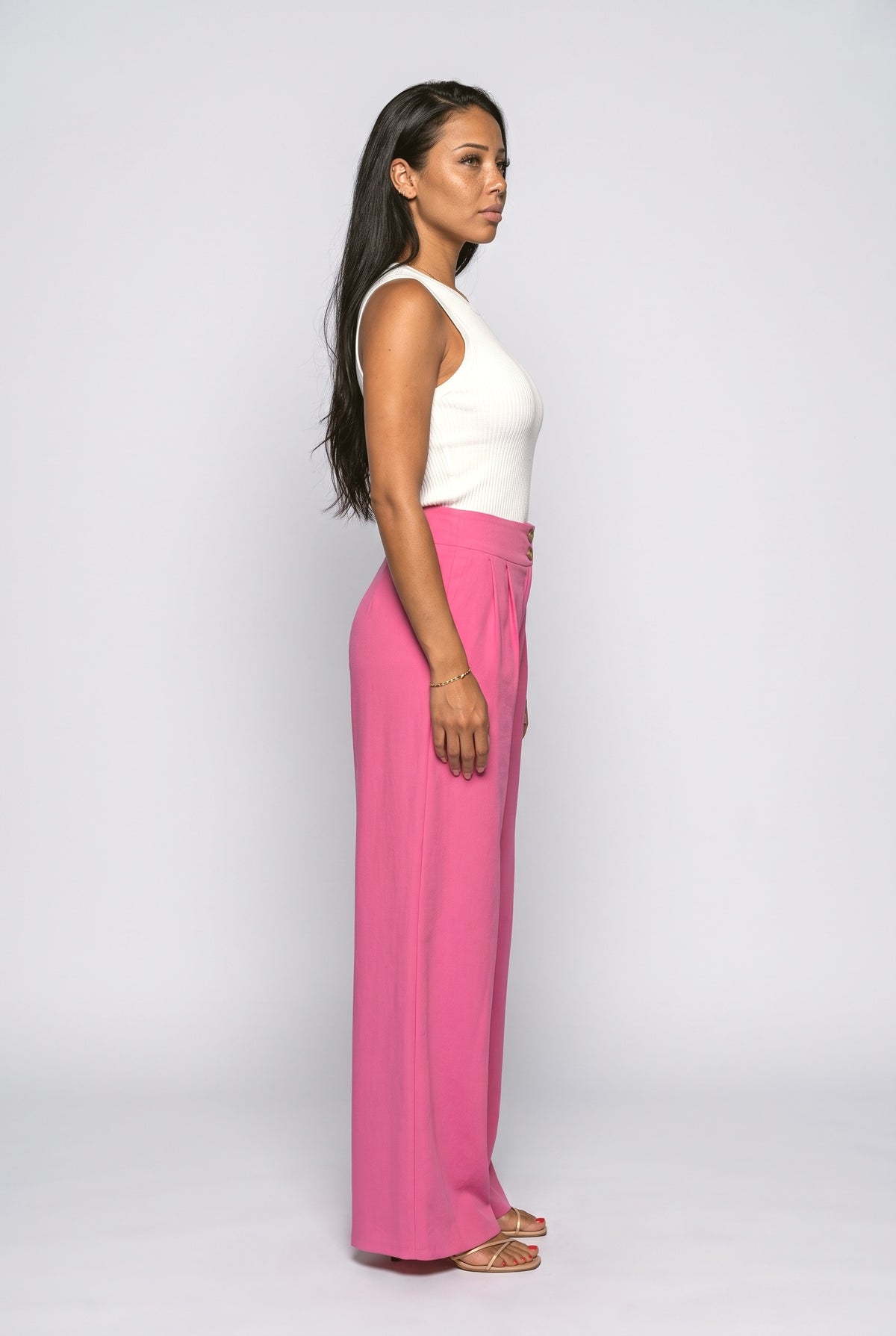 Pleated Wide Leg Pants, back view