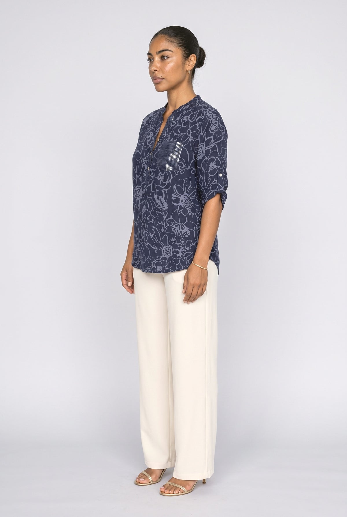 Sequin Floral Blouse, back view