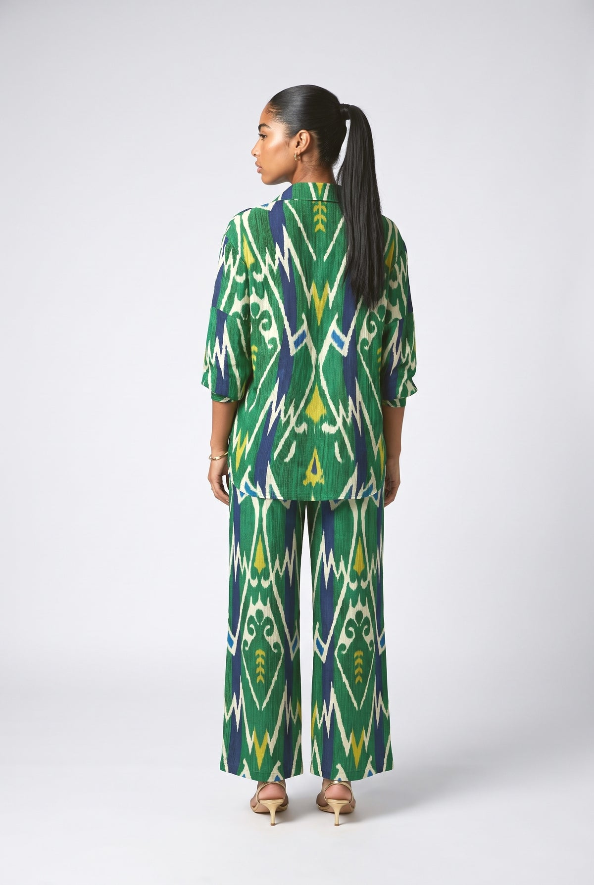 Green Print Outfit Set, back view