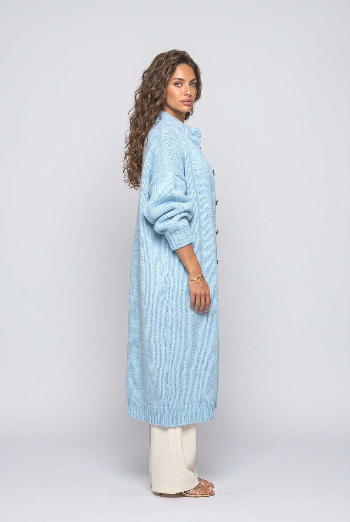 Knit Long Cardigan, back view