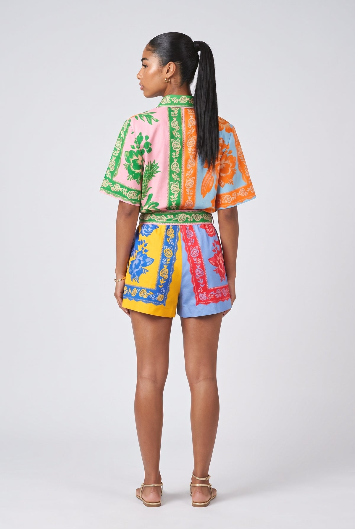 Multicolor Floral Jumpsuit, back view