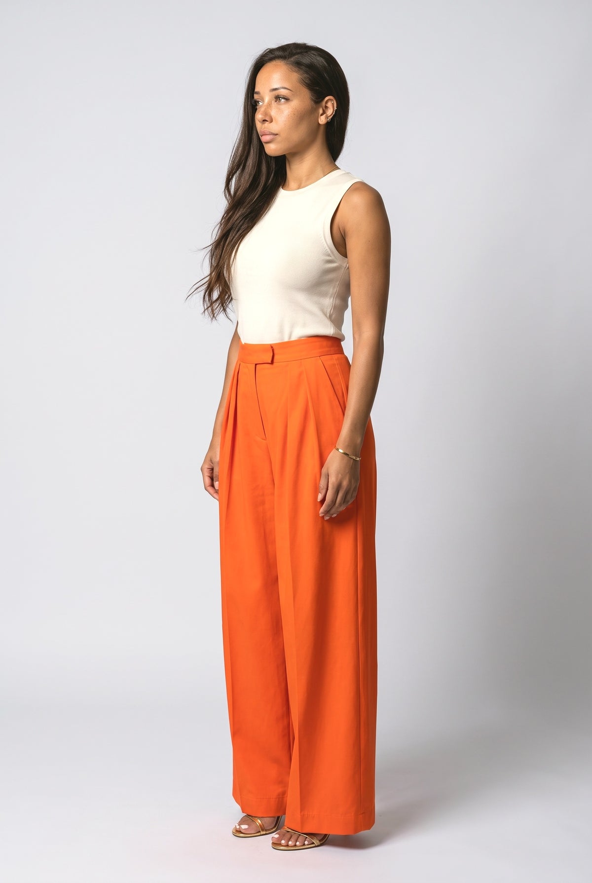 Pleated Wide Leg Pants, back view