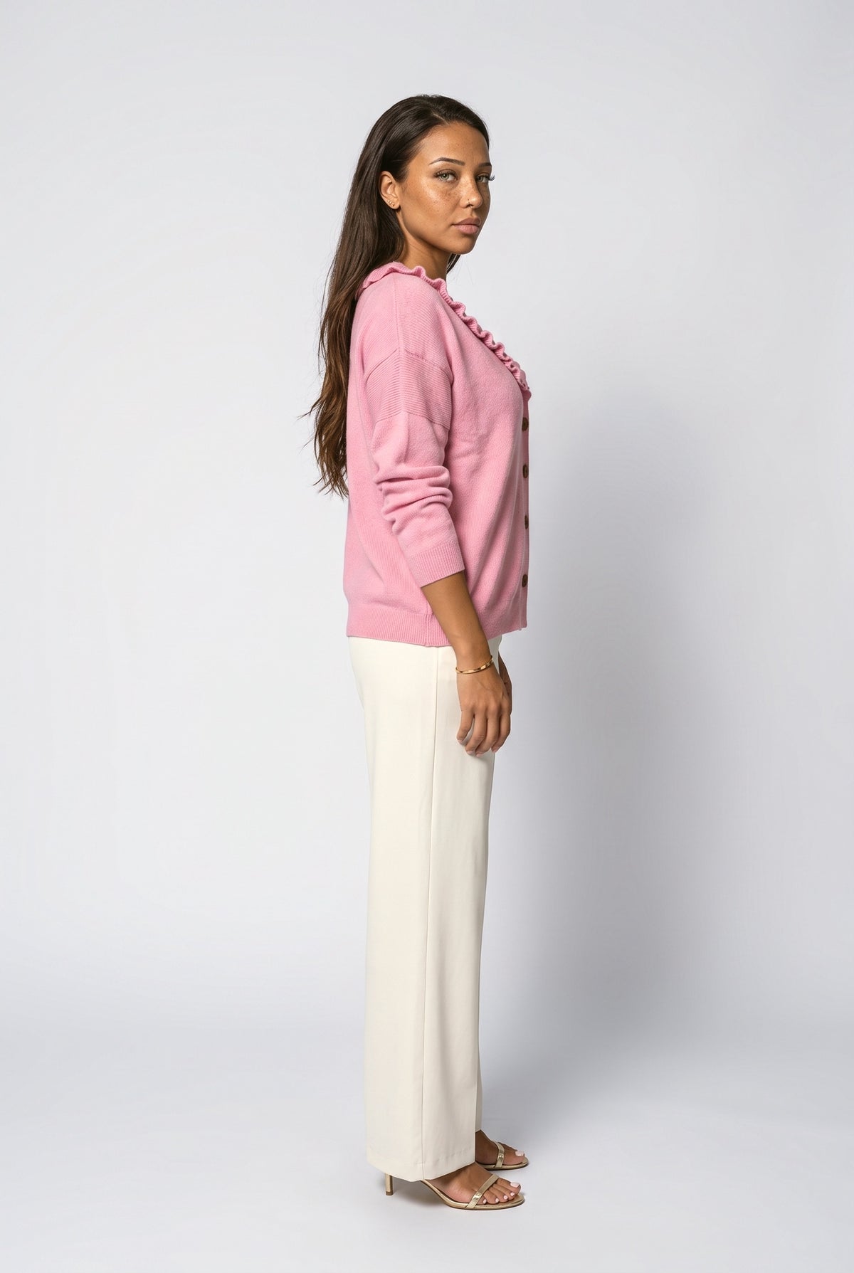 Ruffle Knit Cardigan, back view