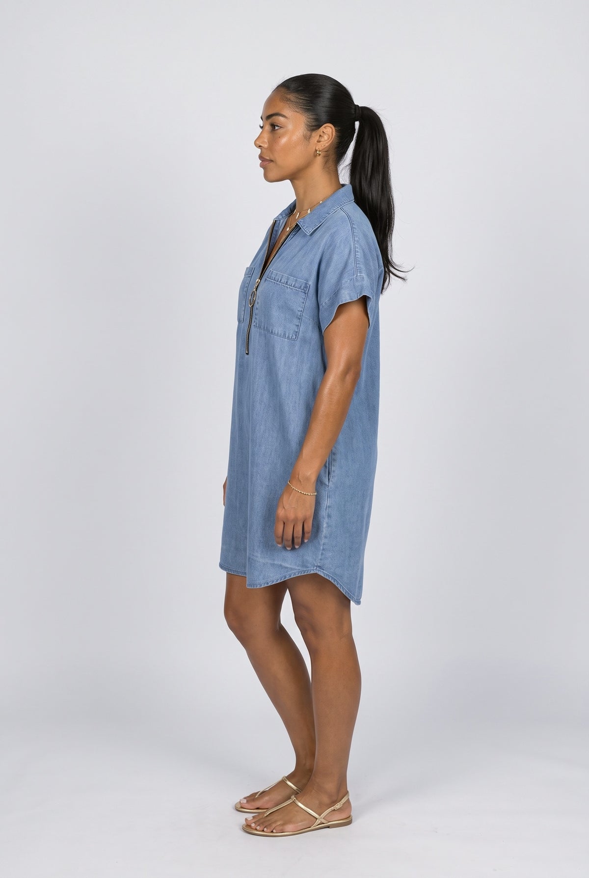 Denim Summer Dress, back view