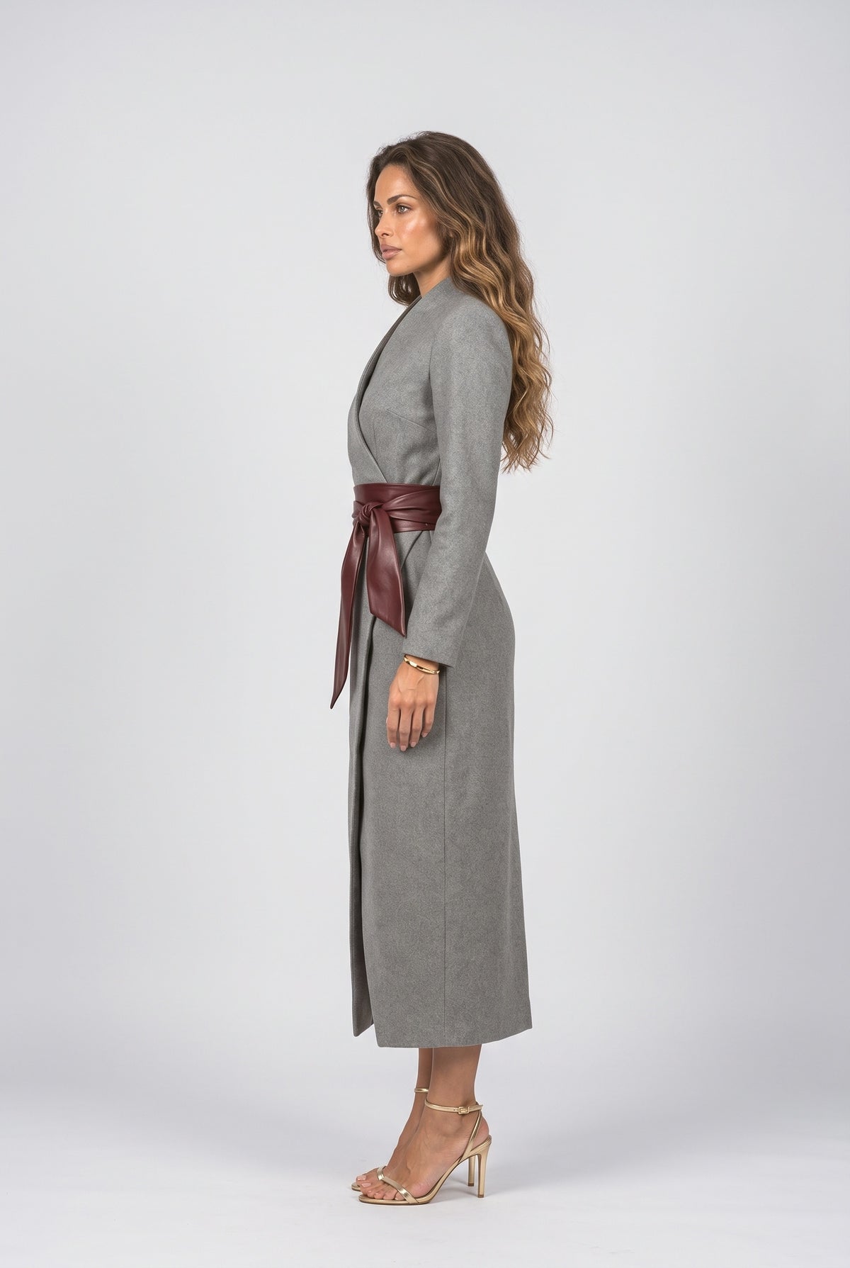 Knit Wrap Midi Dress, back view