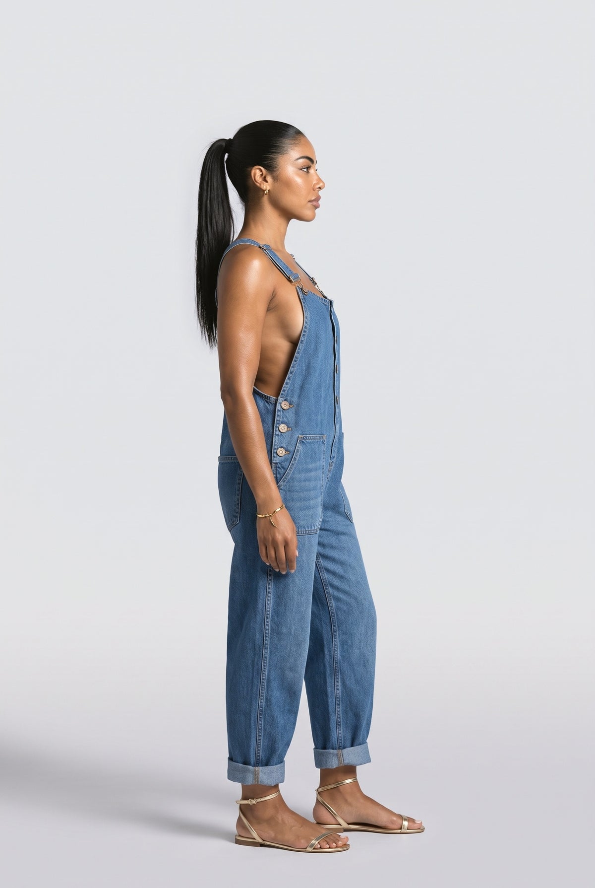 Denim Two Piece Outfit, back view