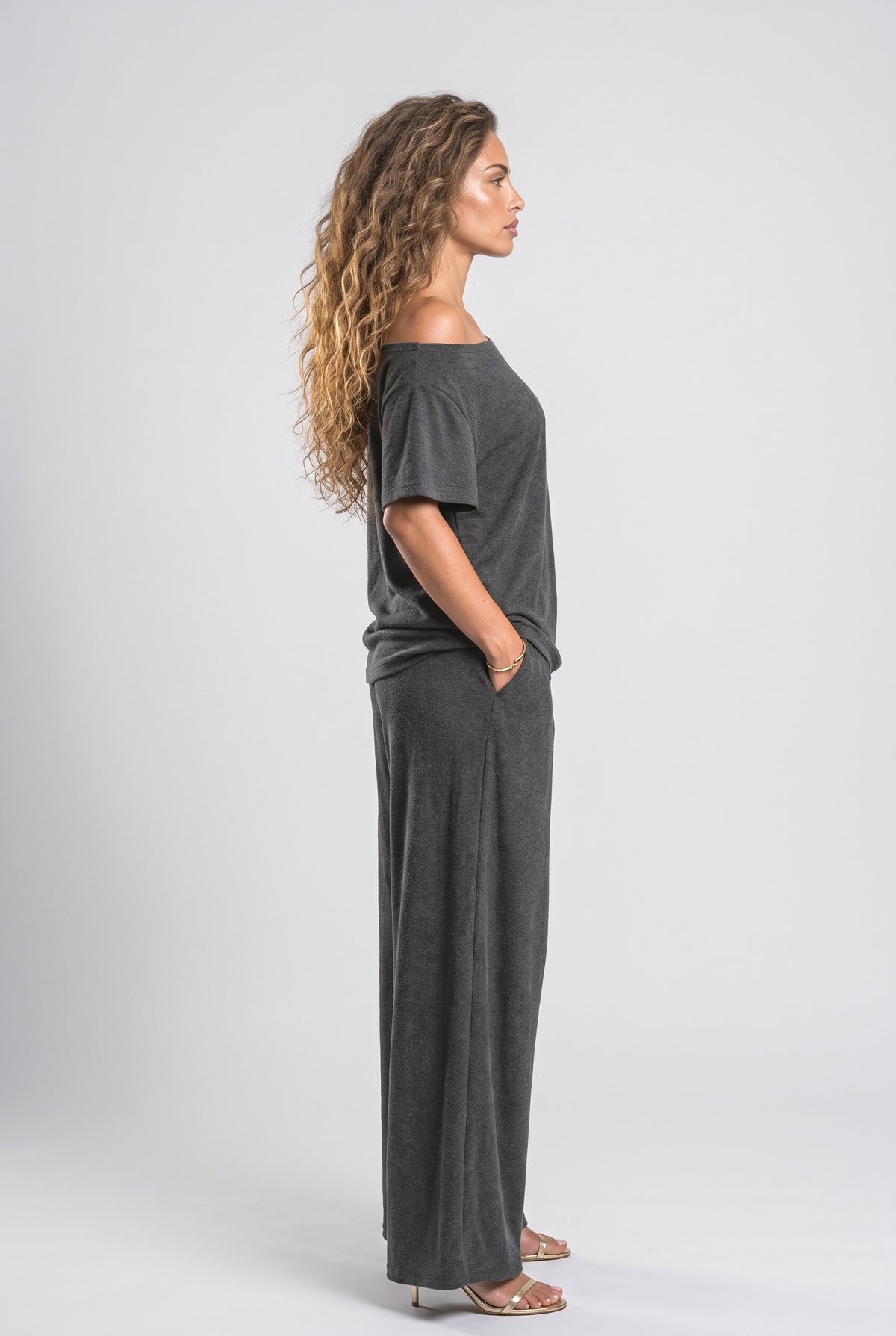 Off-Shoulder Two Piece Outfit, back view