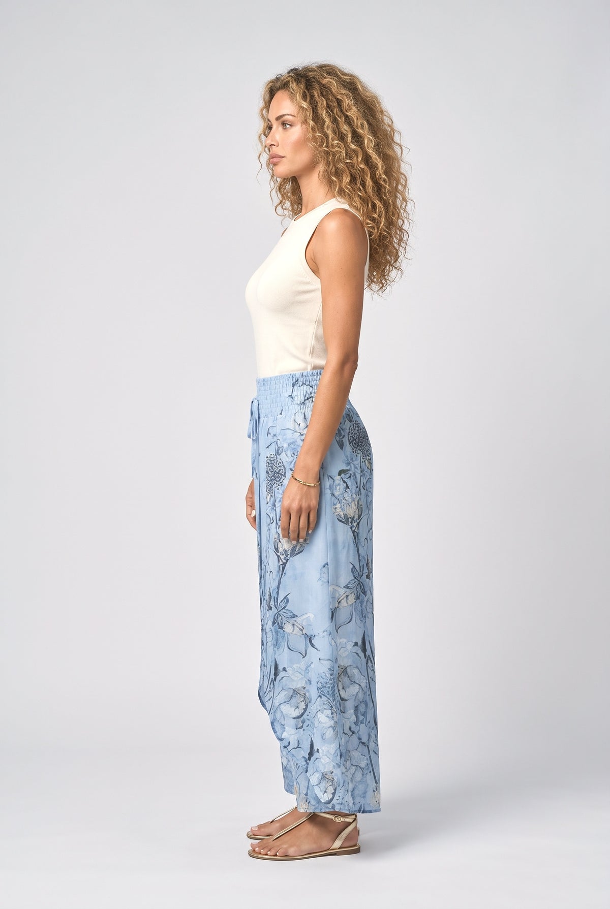 Floral Wide Leg Pants, back view