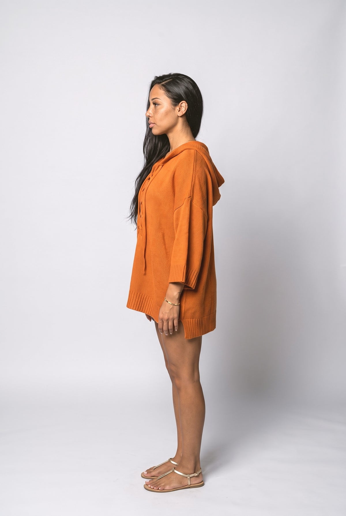 Lace V-Neck Pullover Sweater, back view