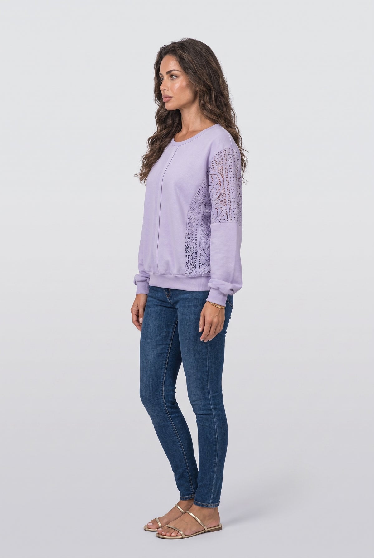 Lace Floral Sweatshirt, back view