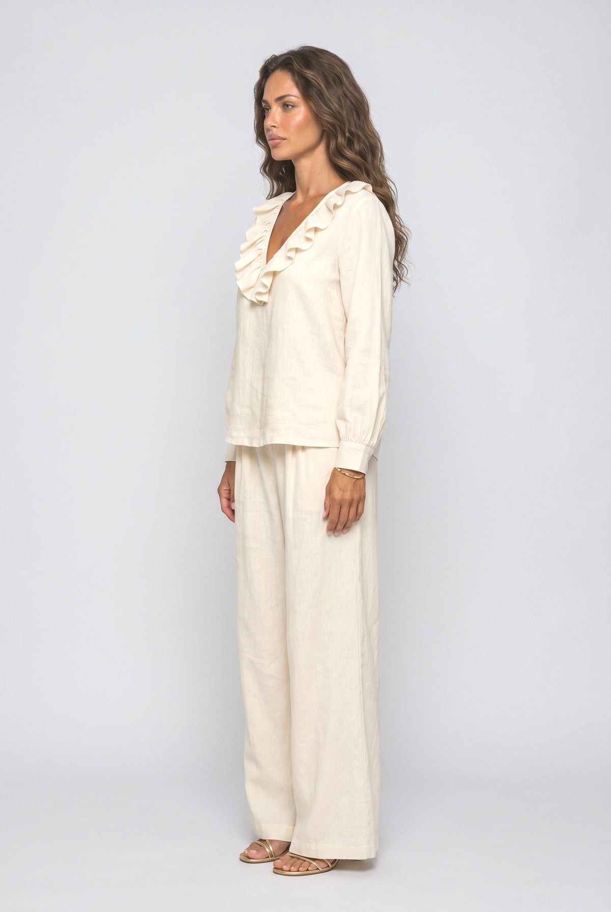 V-Neck Two Piece Outfit, back view