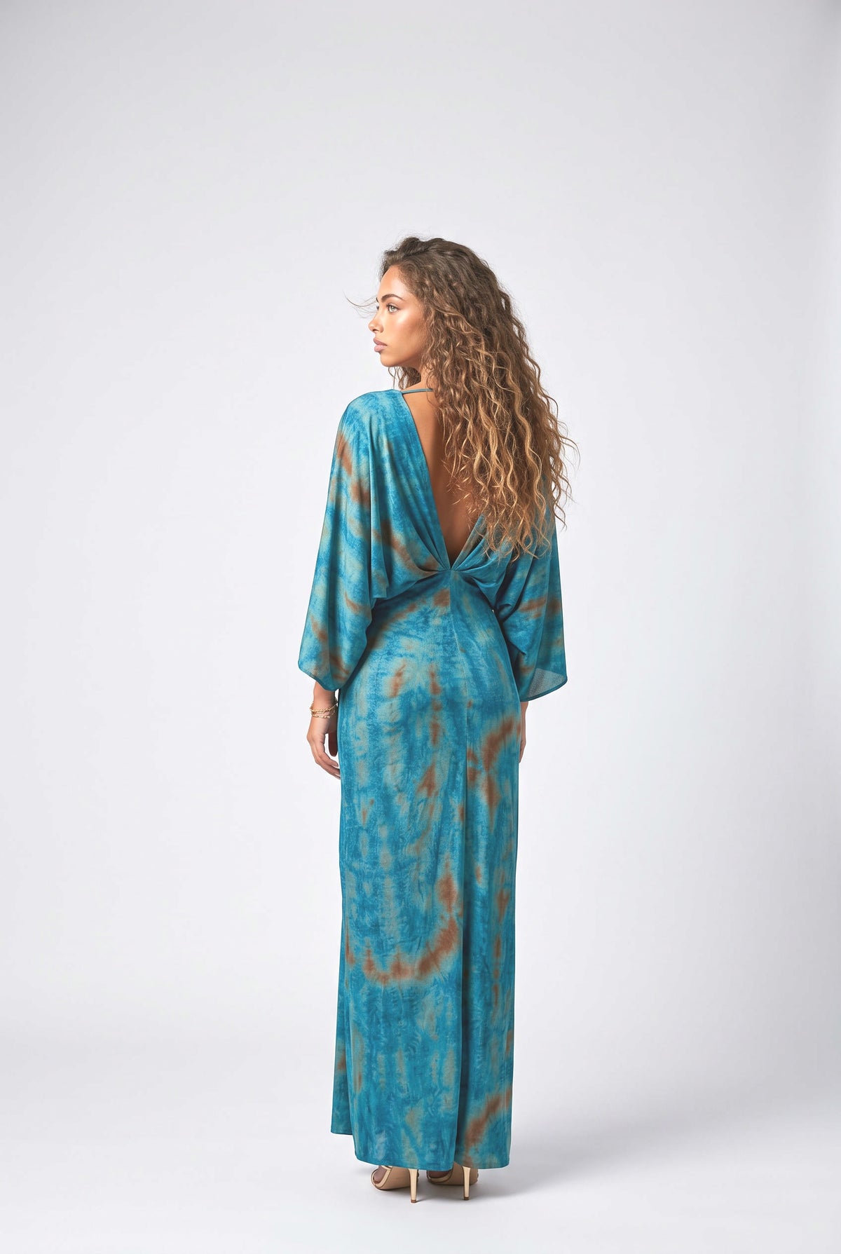 Illusion Printed Dress-3, back view