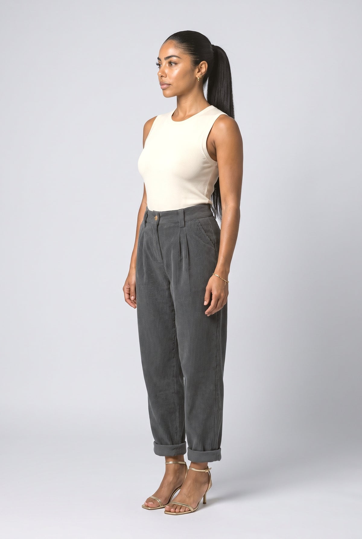 Pleated Wide Leg Pants, back view