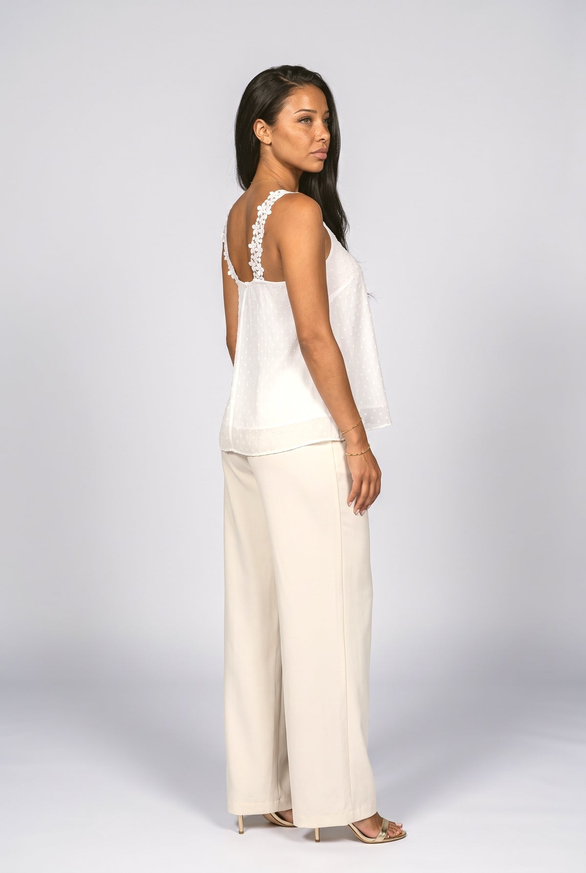 Lace Flowy Tank Top, back view