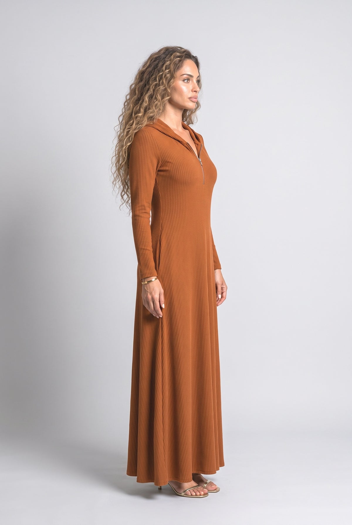 Ribbed Maxi Dress, back view