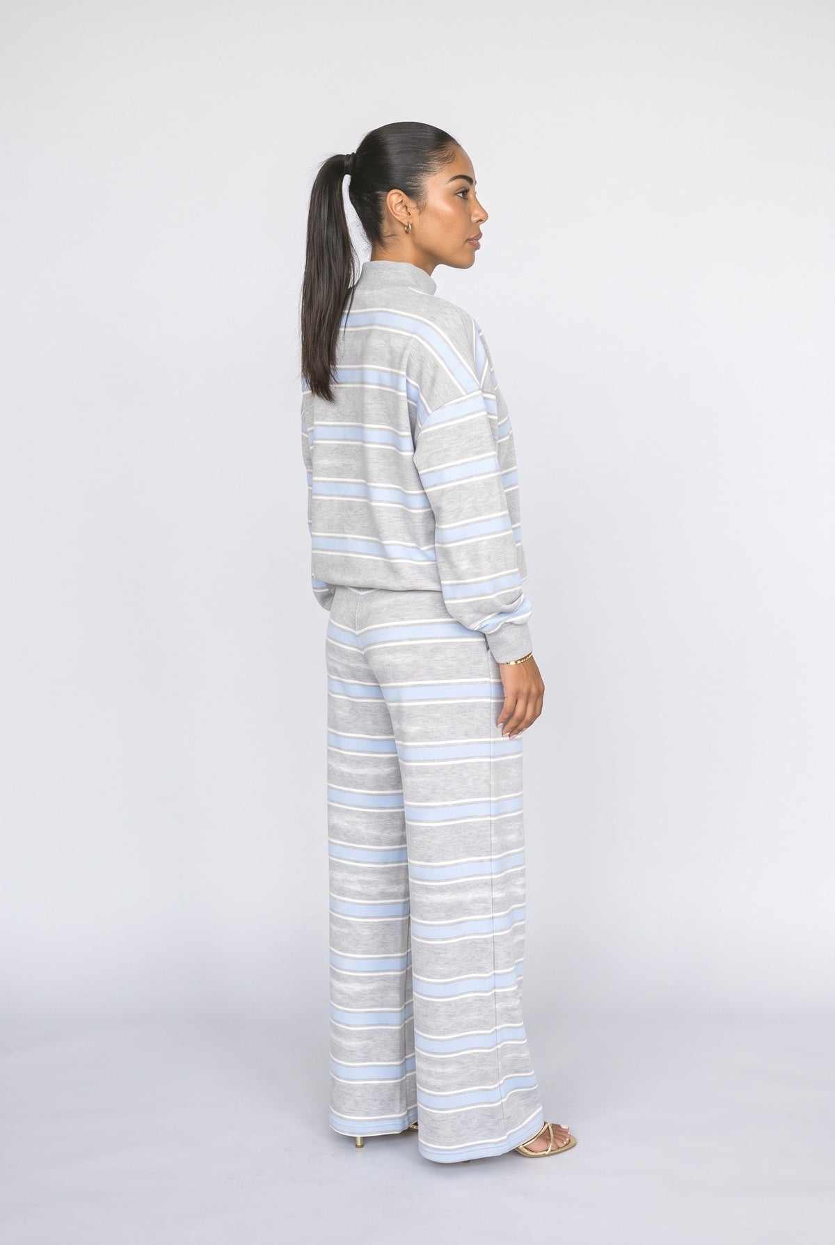 Striped Pants Set Women, back view