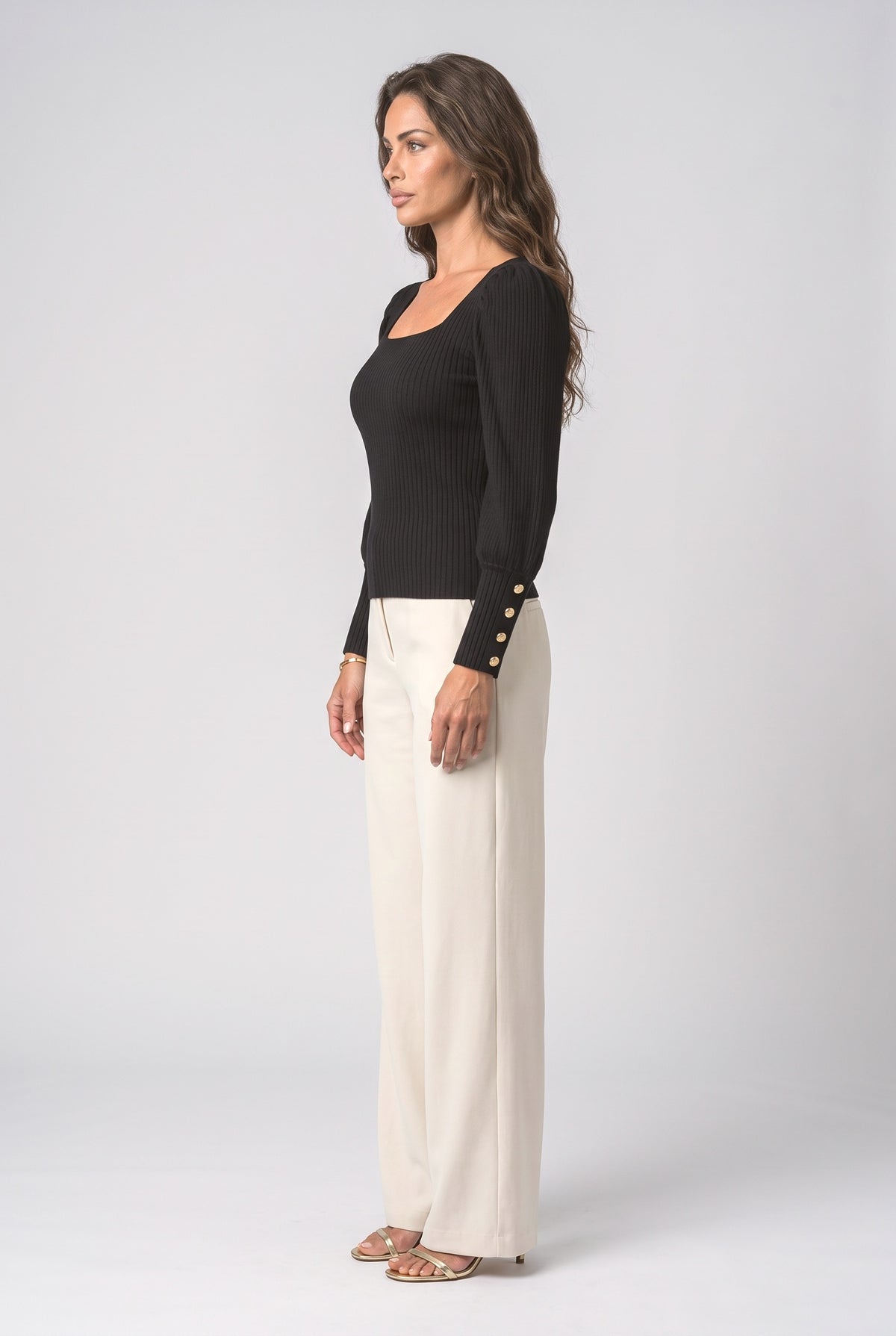 Puff Sleeve Knit Top, back view