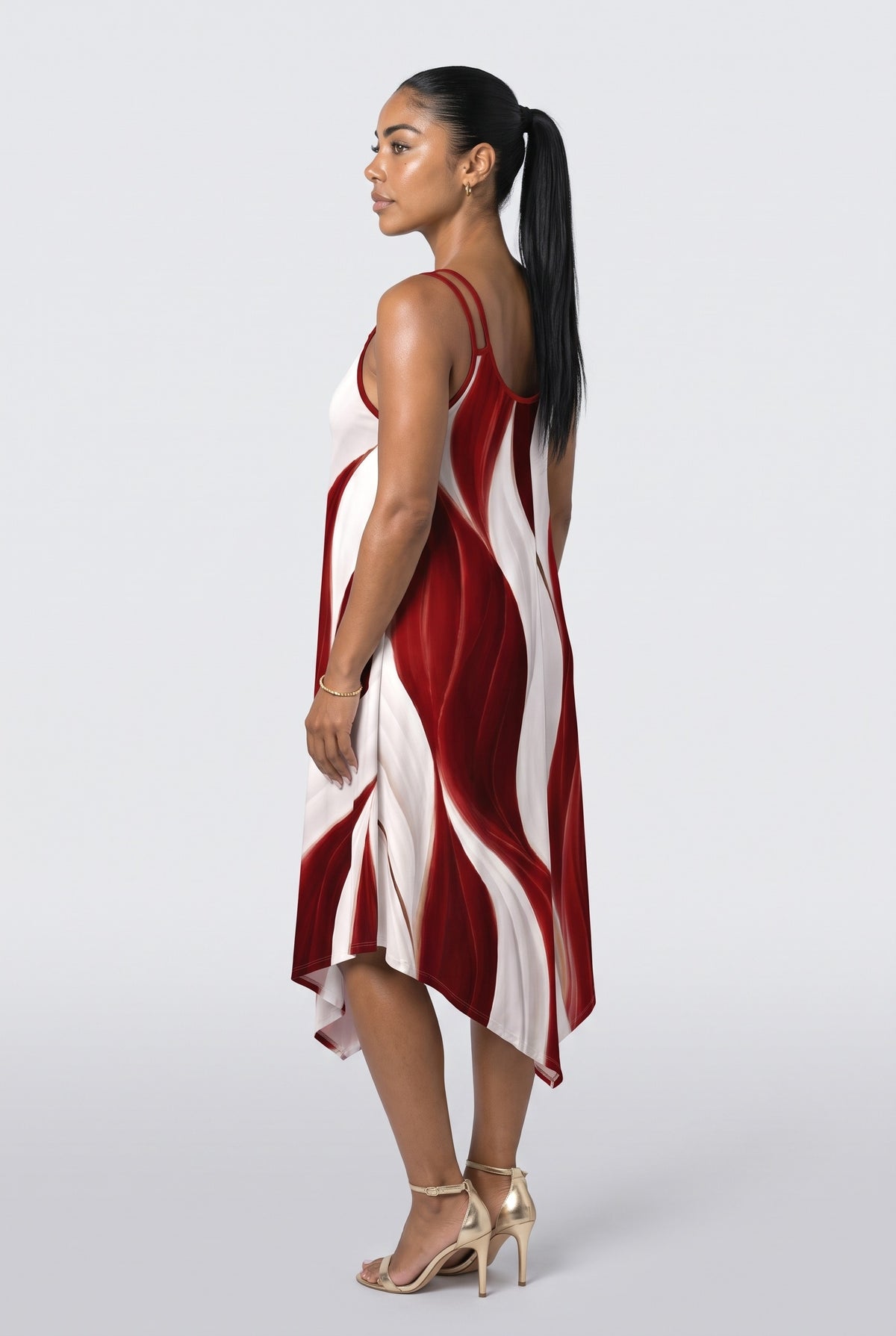 Asymmetric Midi Dress, back view