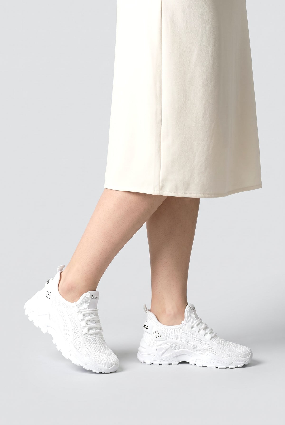 Mesh Chunky Sneakers, worn, shown to scale