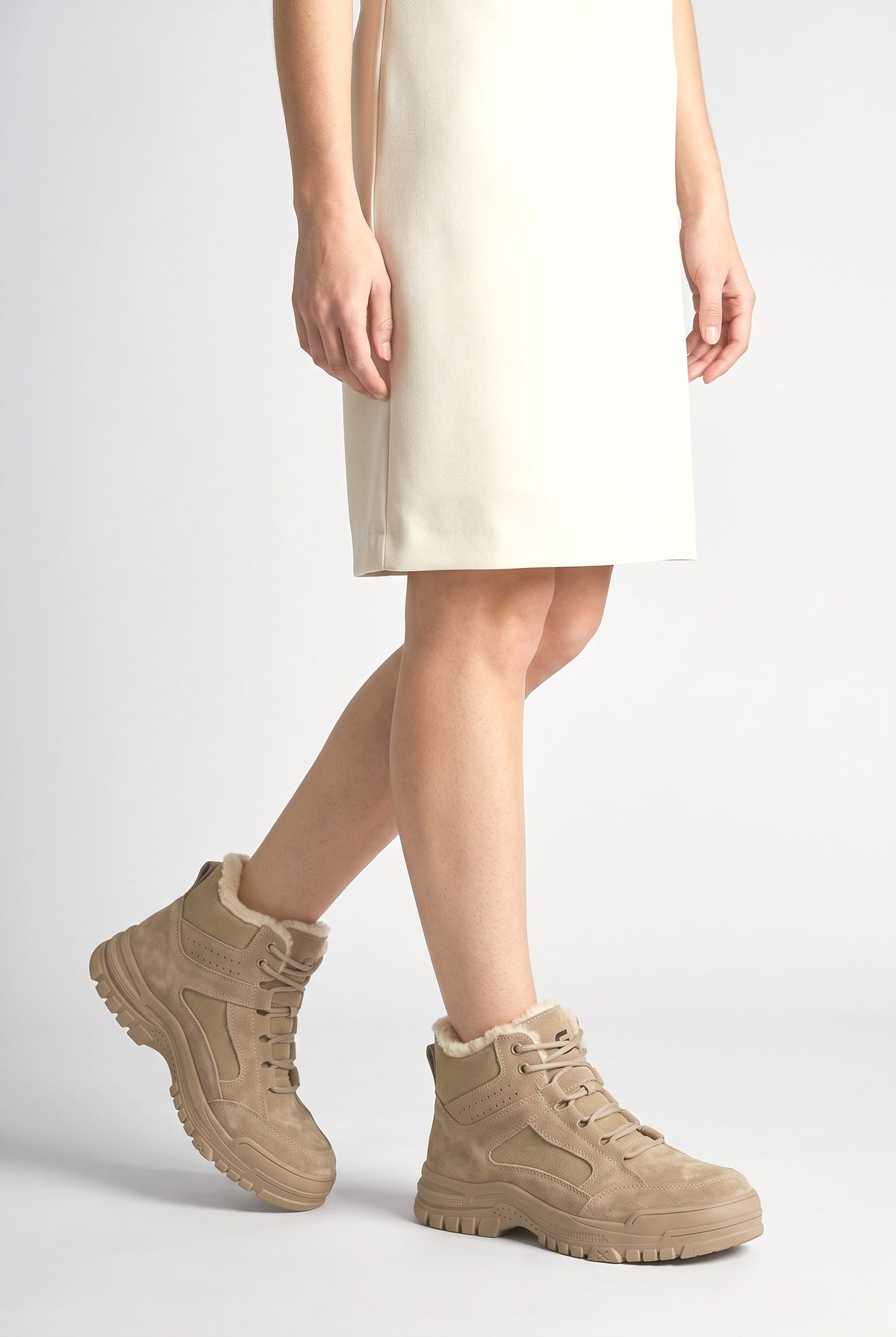 Women's Boots, worn, shown to scale
