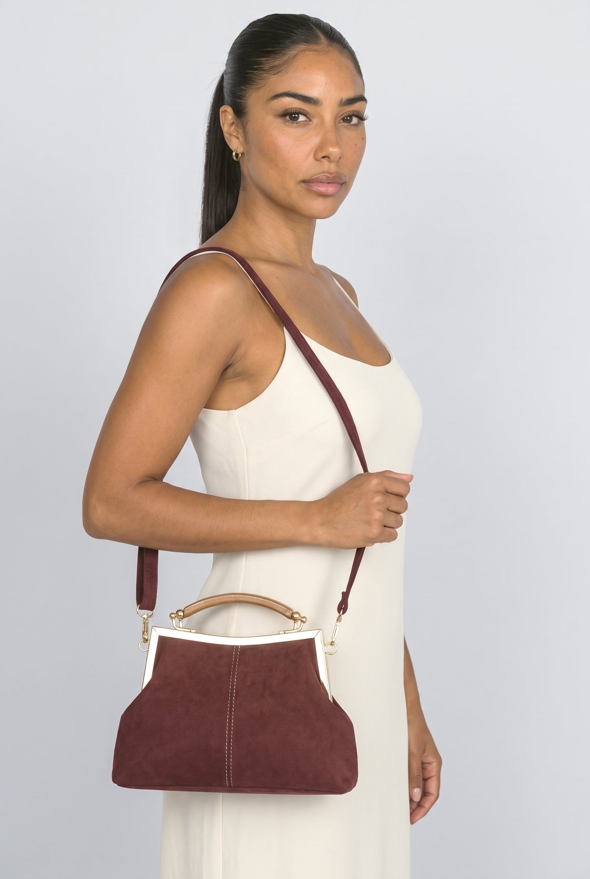 Crossbody Bag, worn, shown to scale
