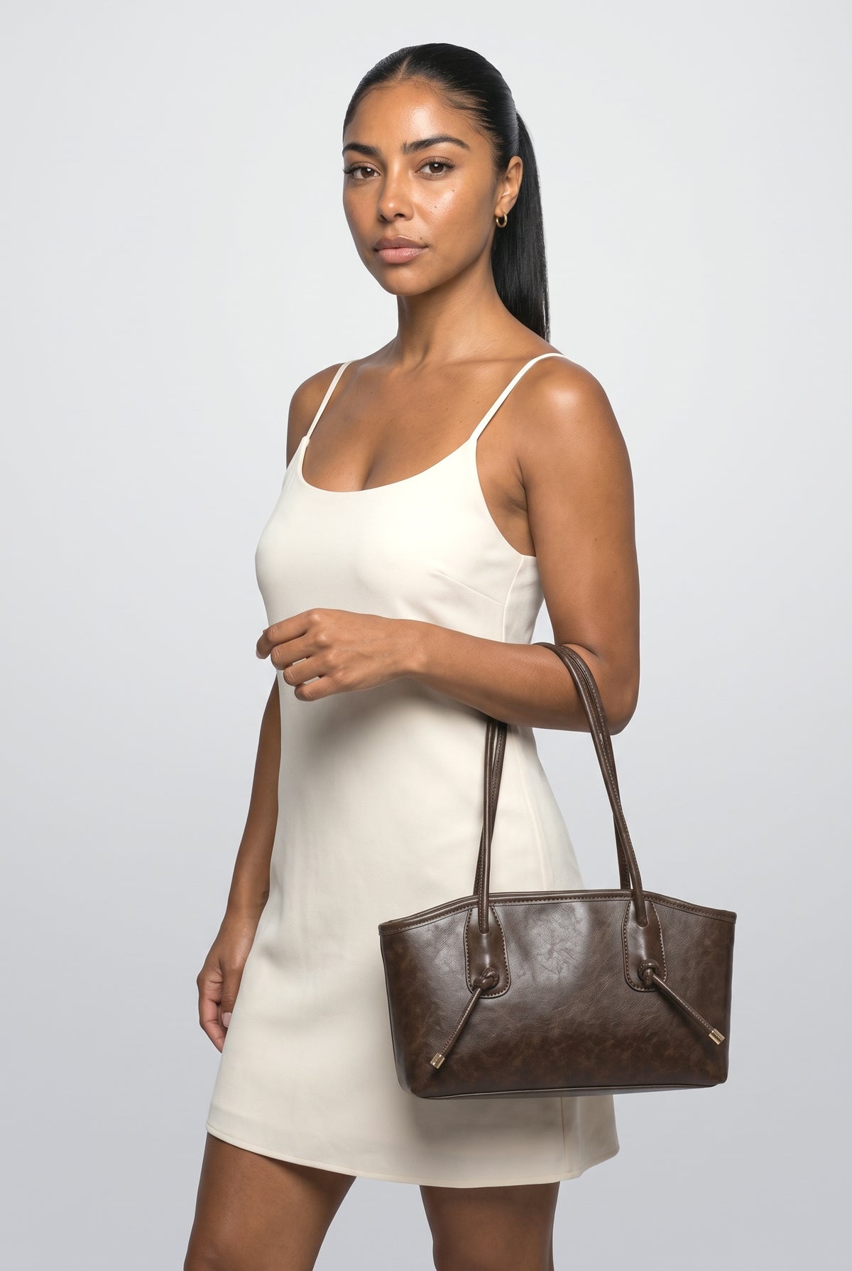 Shoulder Bag, worn, shown to scale