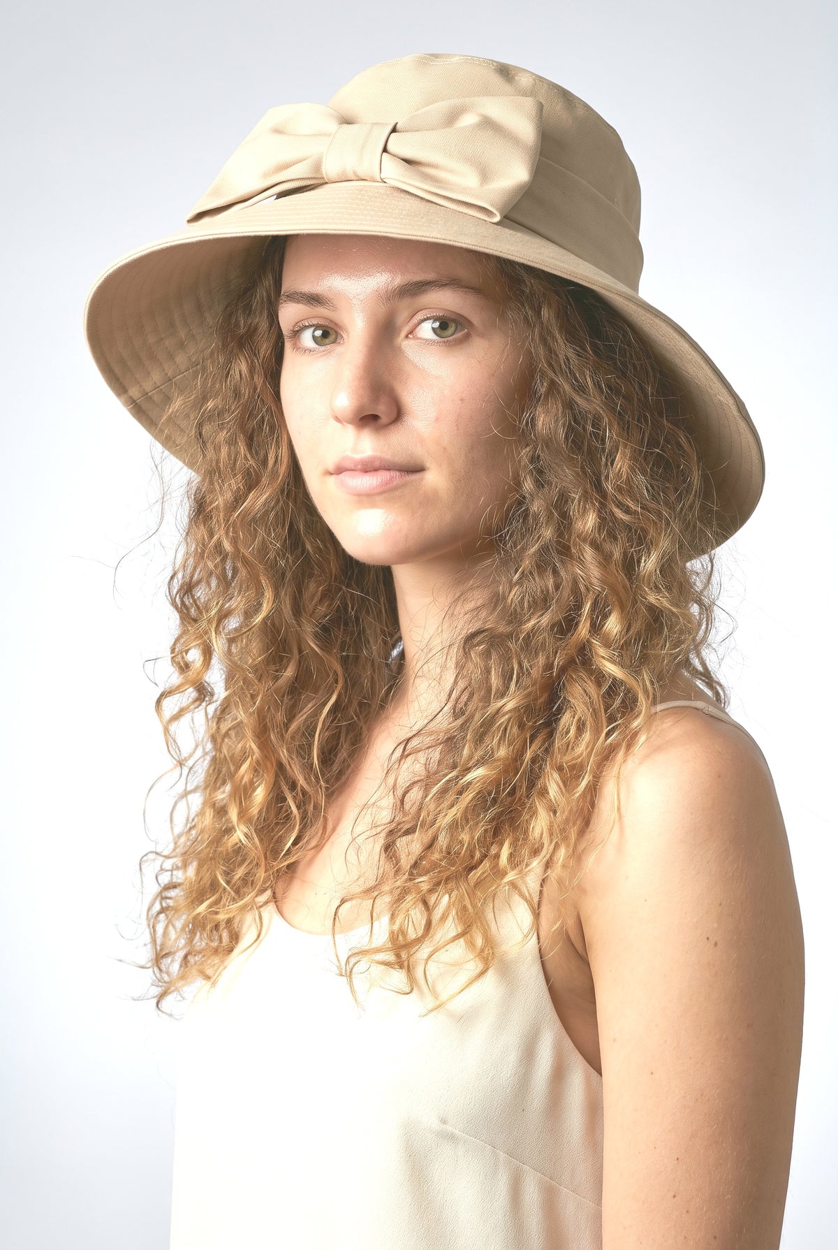 Beanie, worn, shown to scale