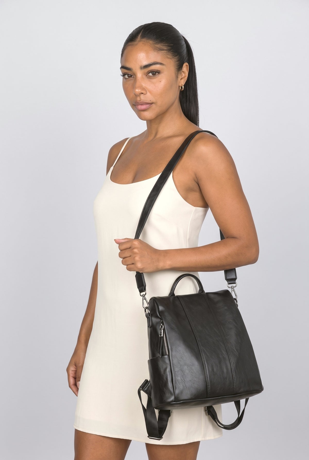 Crossbody Bag, worn, shown to scale