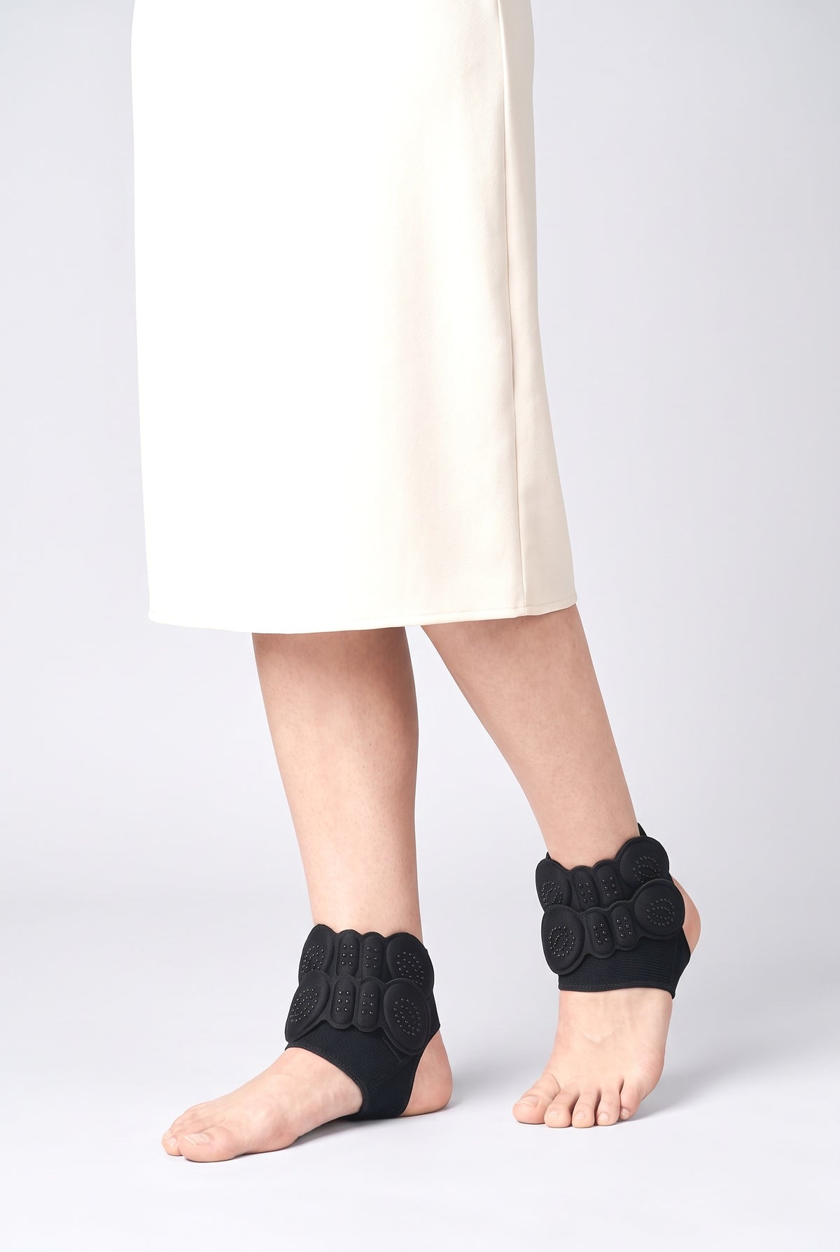 Block Heel Pumps, worn, shown to scale
