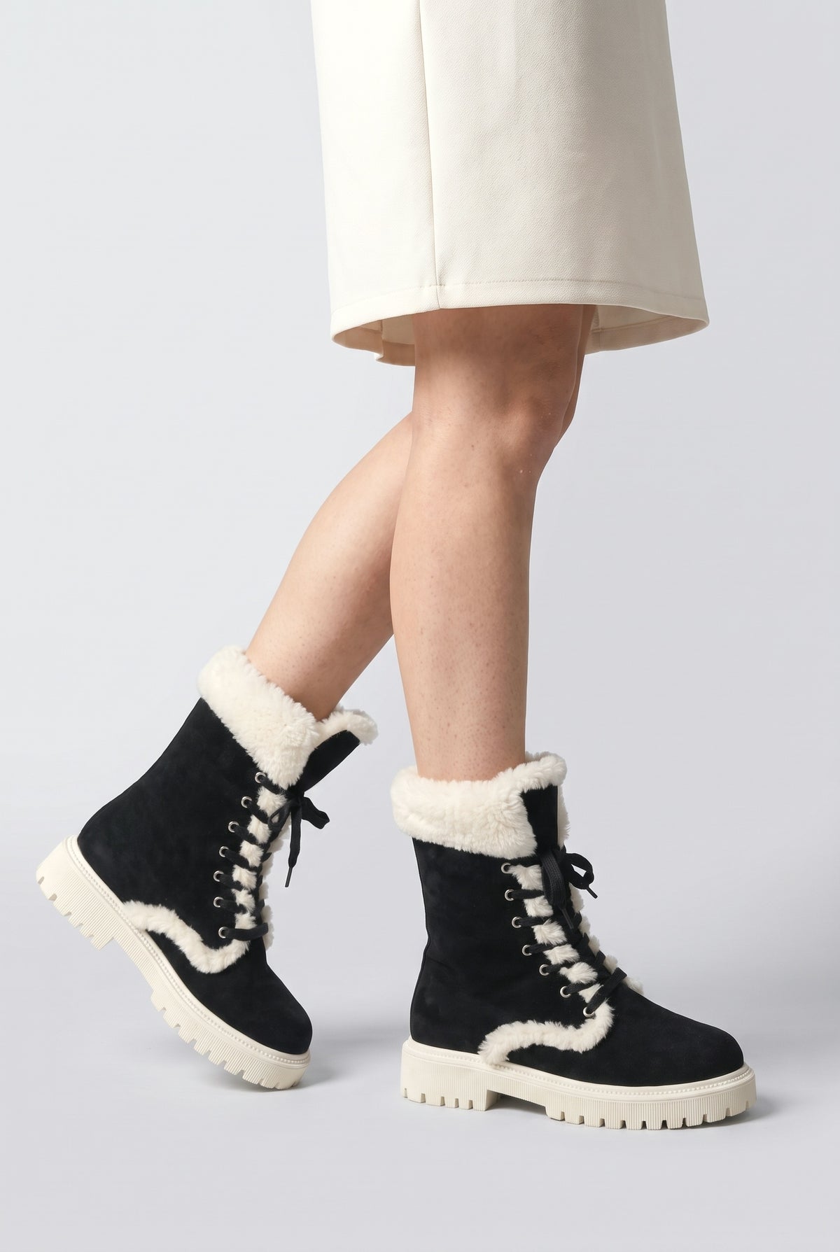 Lace Women's Boots, worn, shown to scale