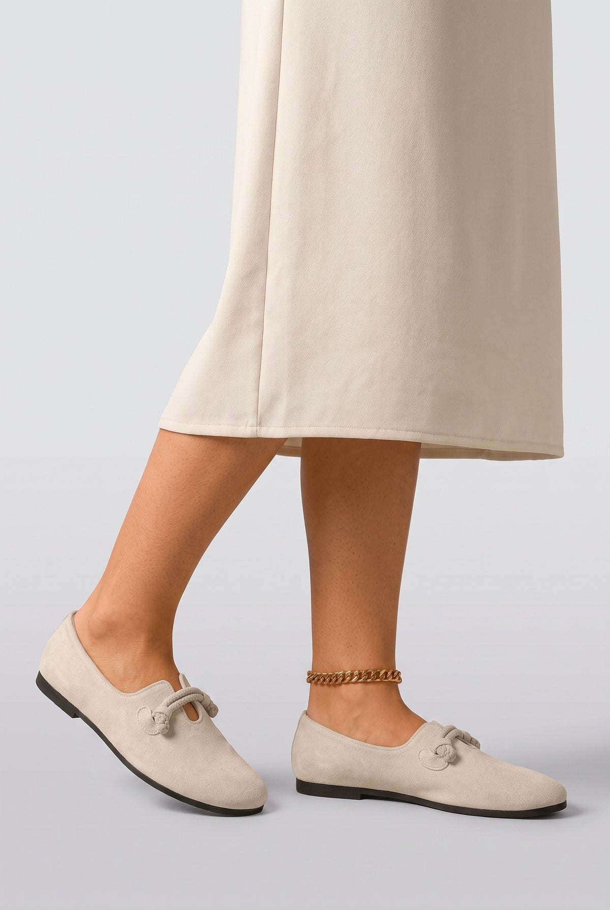 Ballet Flats, worn, shown to scale