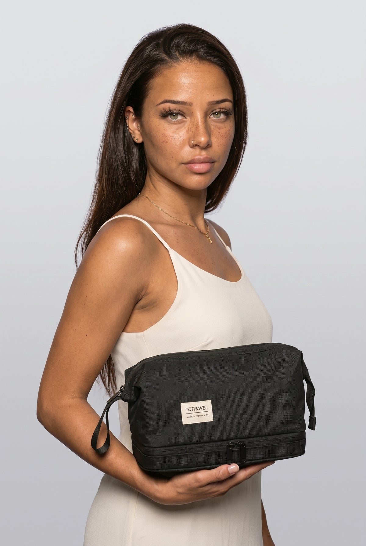 Shoulder Bag, worn, shown to scale