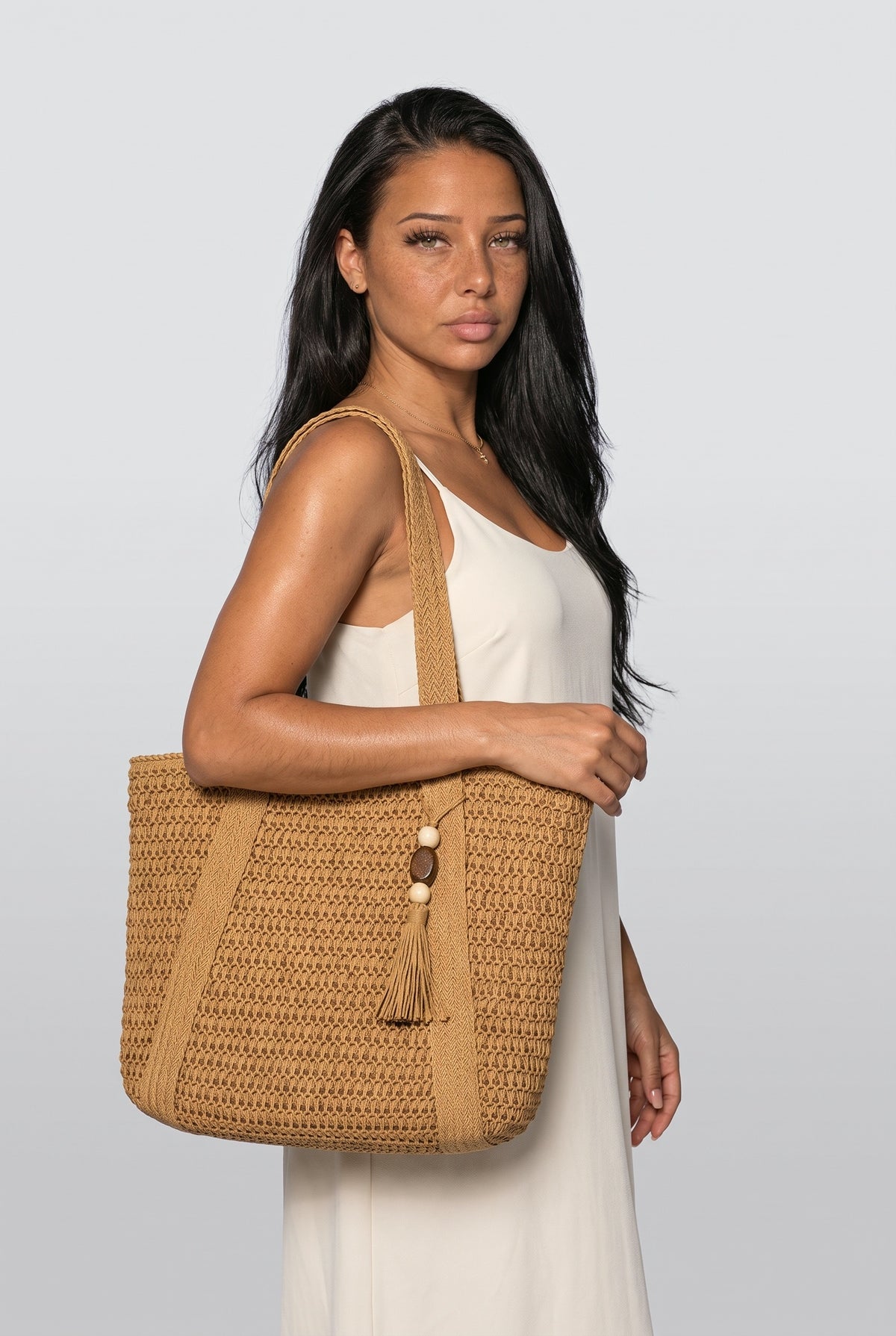 Tote Bag, worn, shown to scale