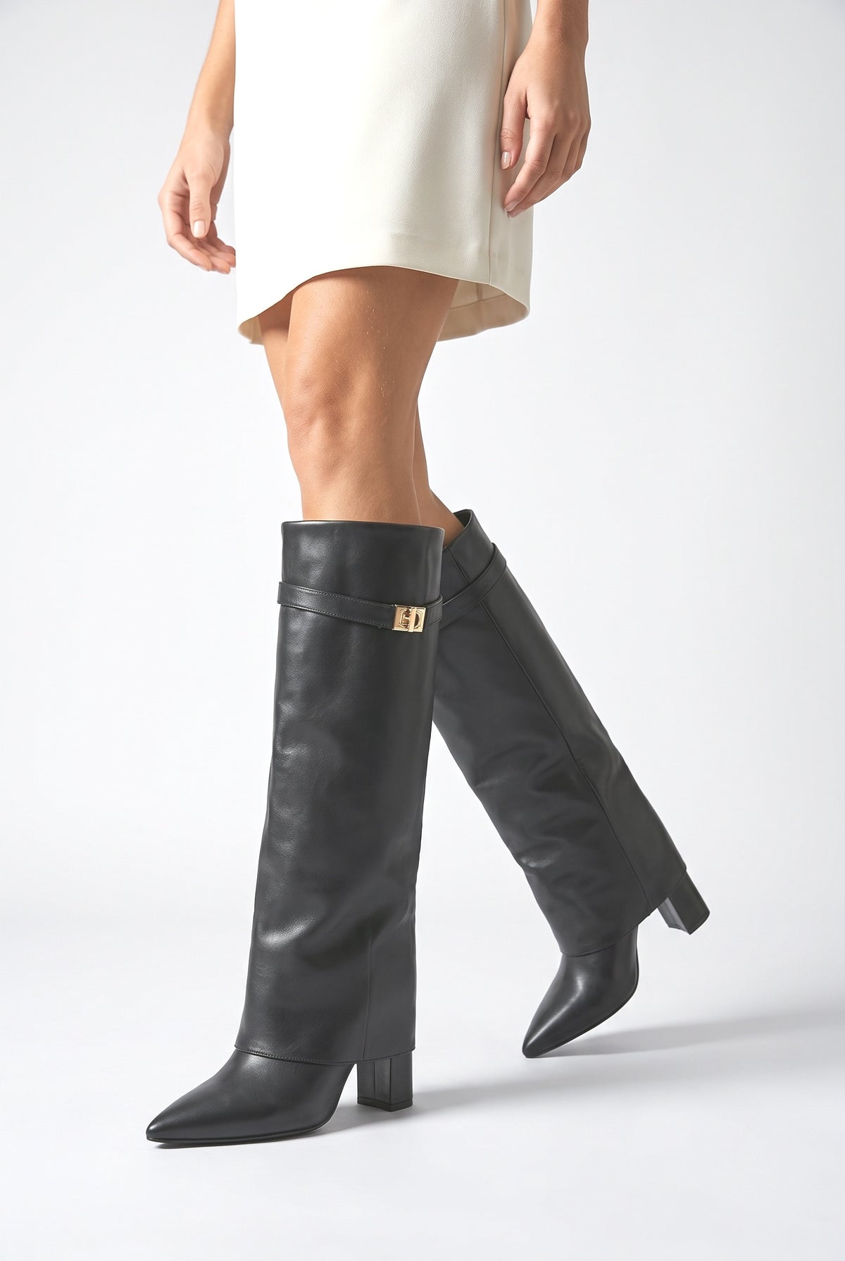 Knee High Boots, worn, shown to scale