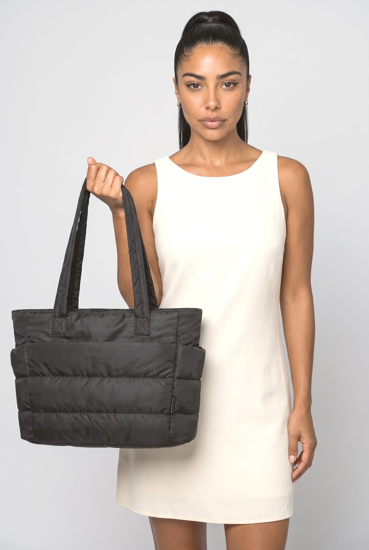 Shoulder Bag, worn, shown to scale