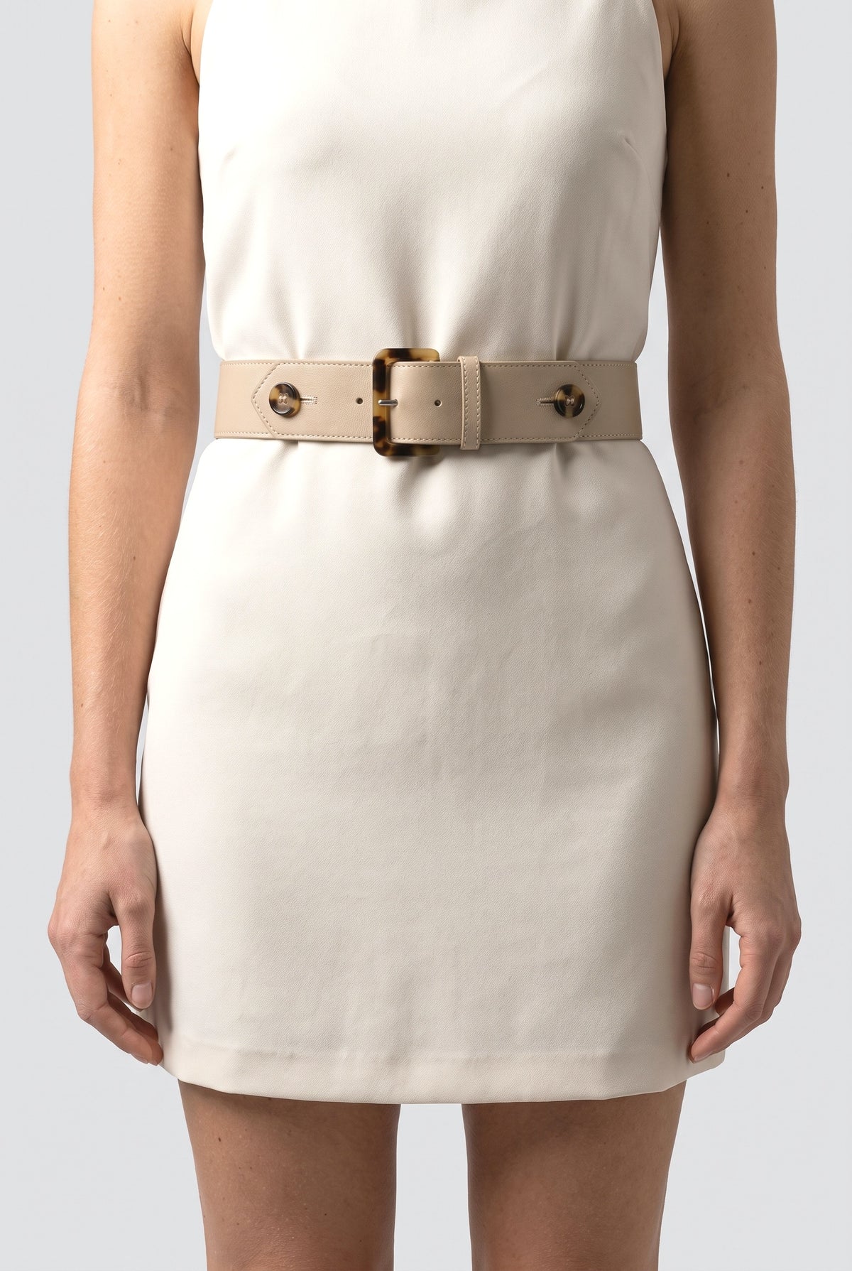 Leather Belt Women, worn, shown to scale