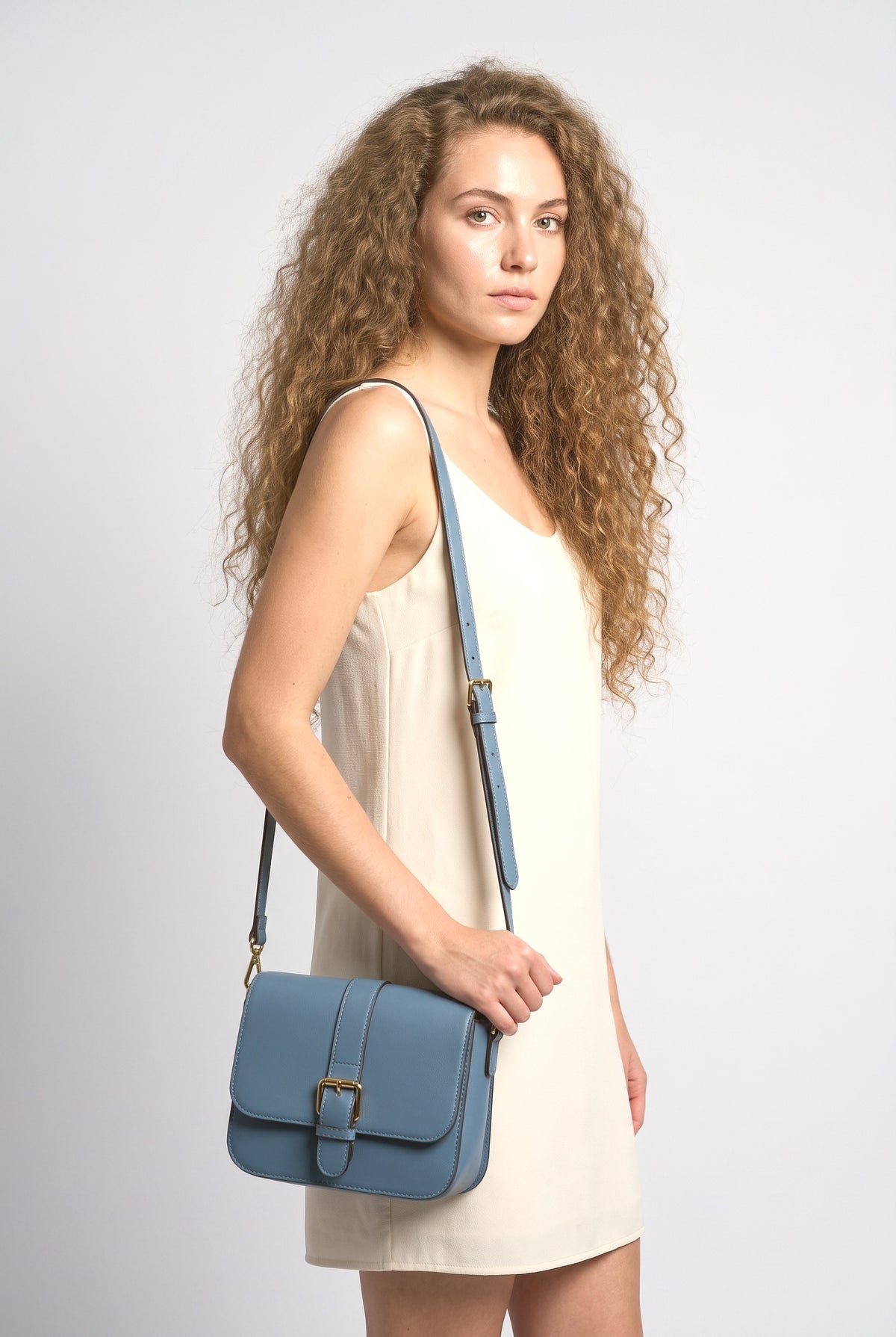 Crossbody Bag, worn, shown to scale