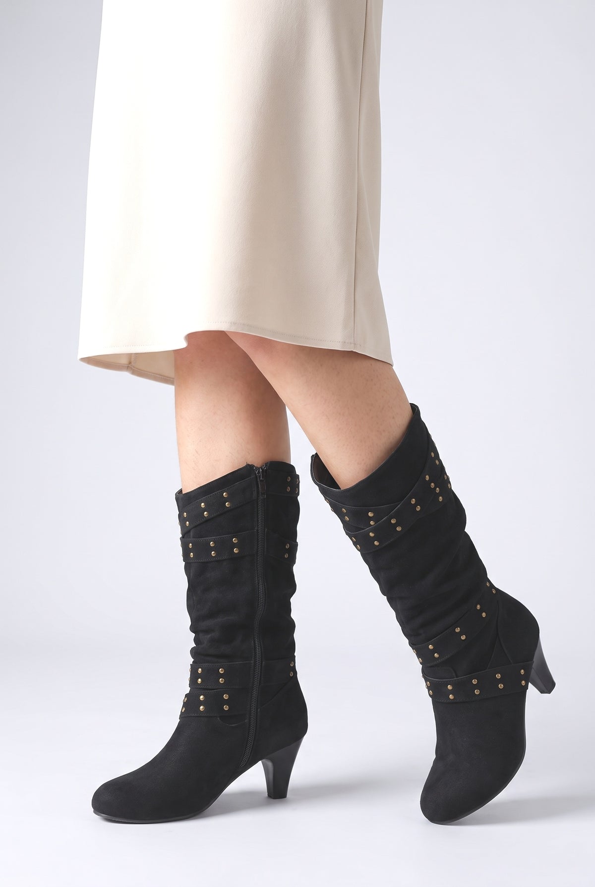 Knee High Boots, worn, shown to scale