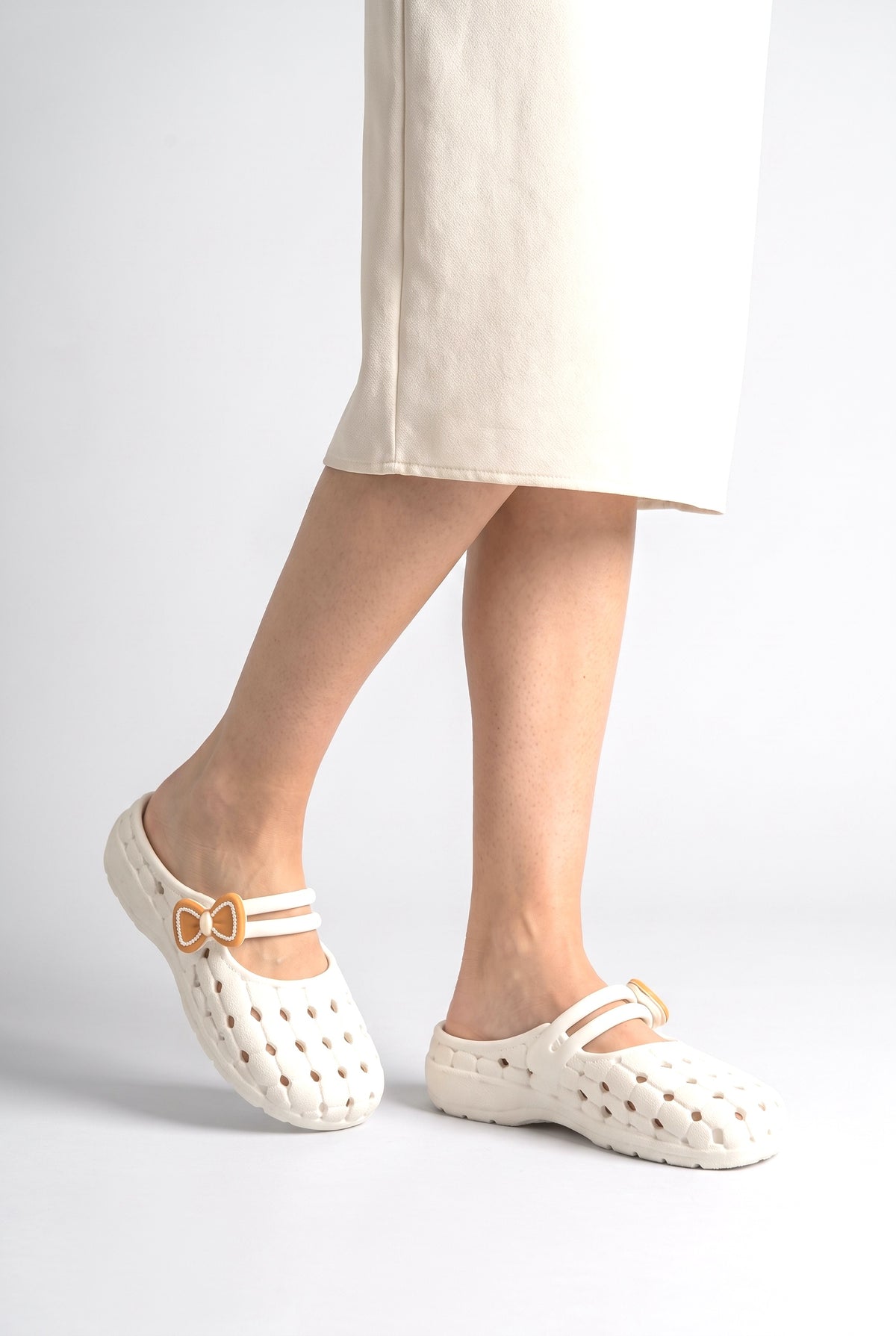 Backless Casual Shoes Women, worn, shown to scale